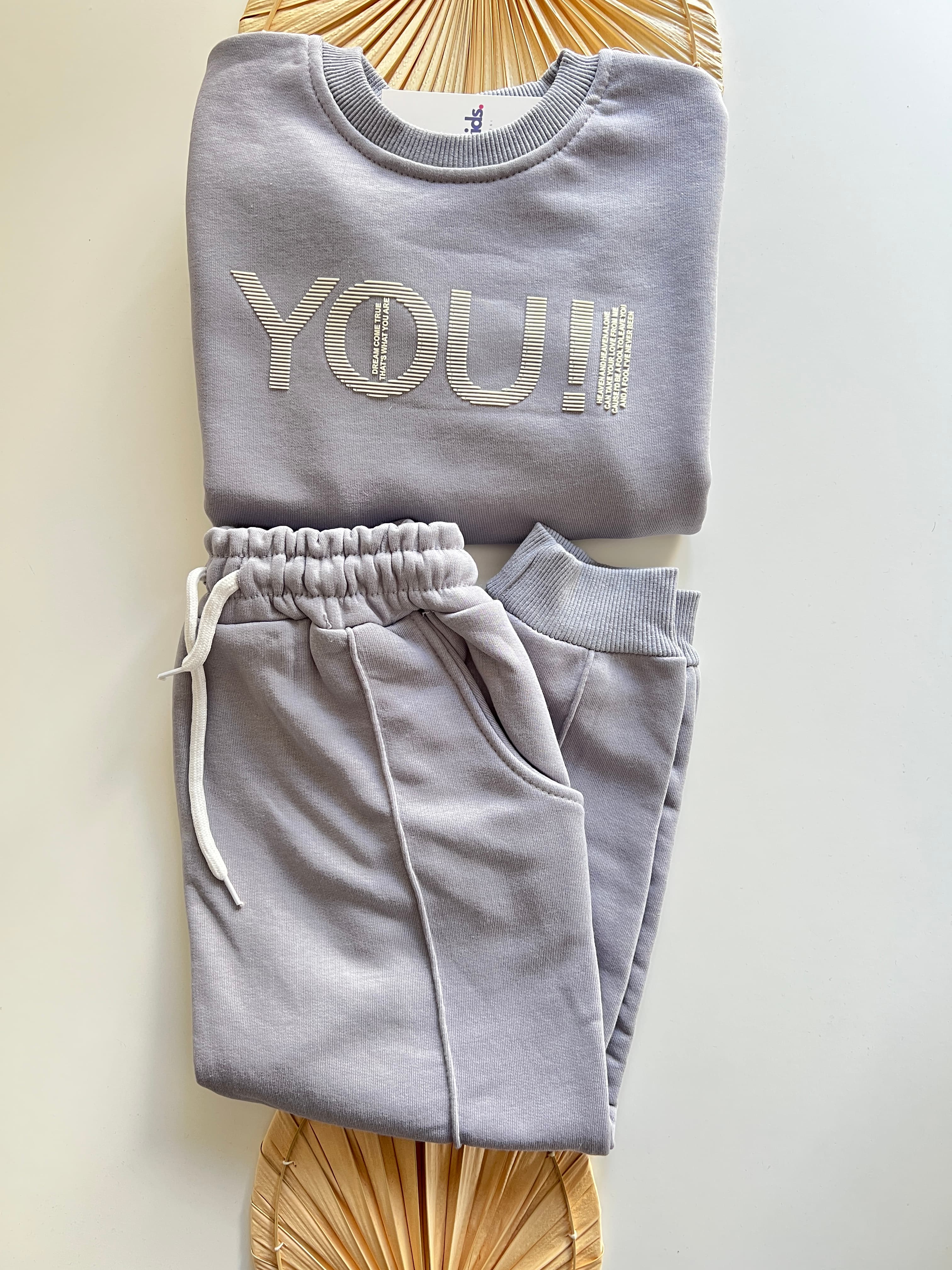 ''YOU'' Kabartma Baskılı Erkek Çocuk Takım