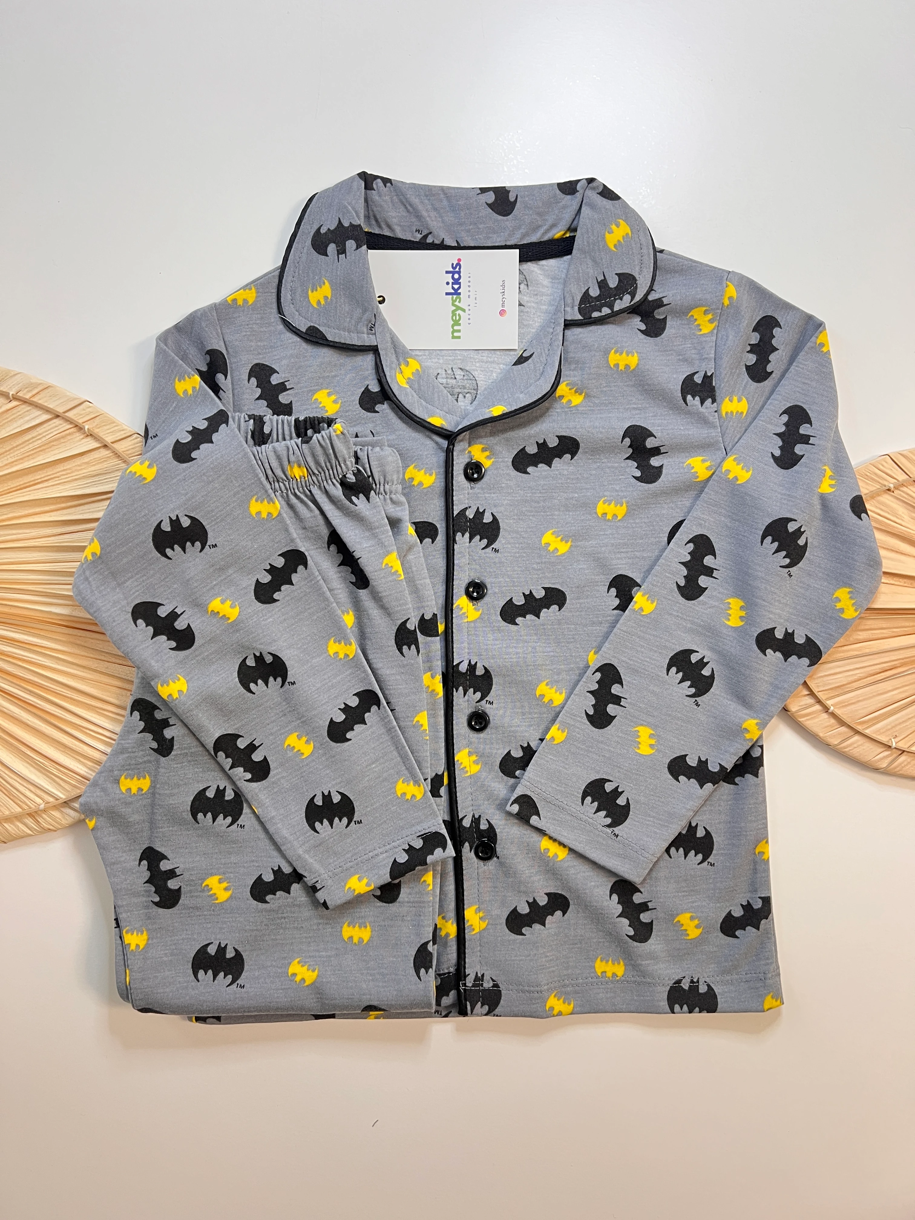 Sevimli Erkek Çocuk Pijama Takımı  - Gri