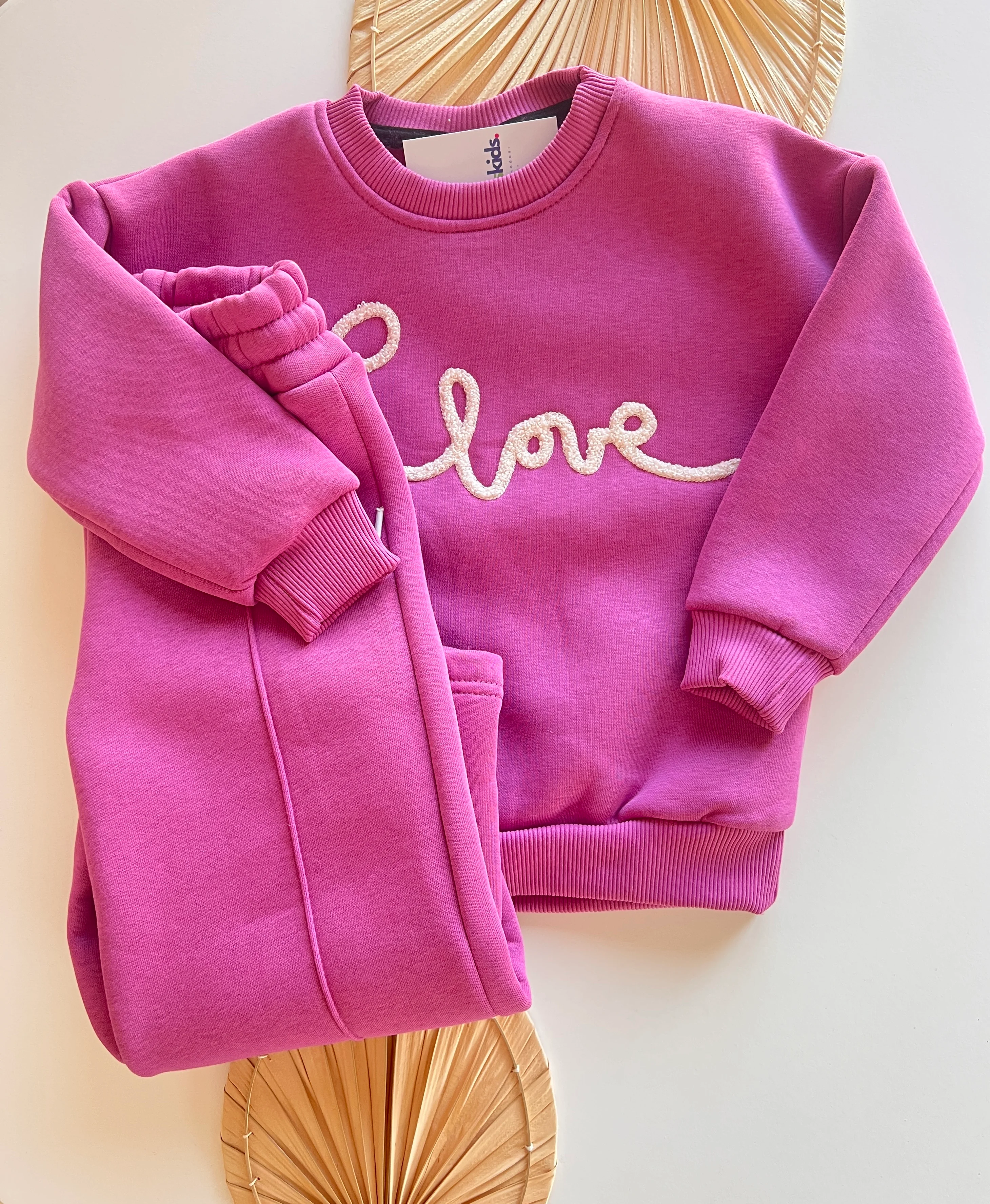 Süzene Love Nakışlı Şardonlu Kız Çocuk Takım 