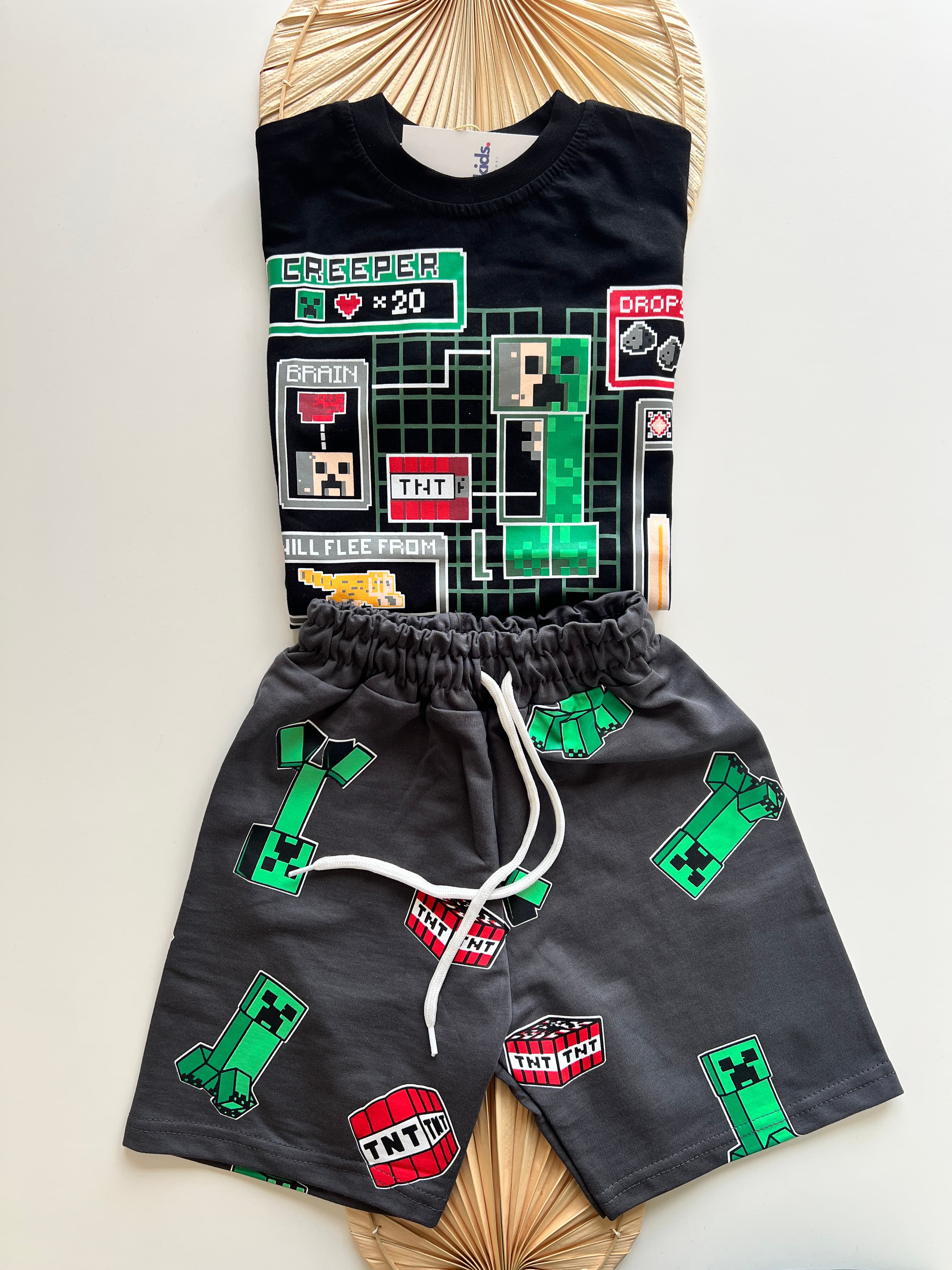 Creeper Tnt Baskılı Erkek Çocuk Takım