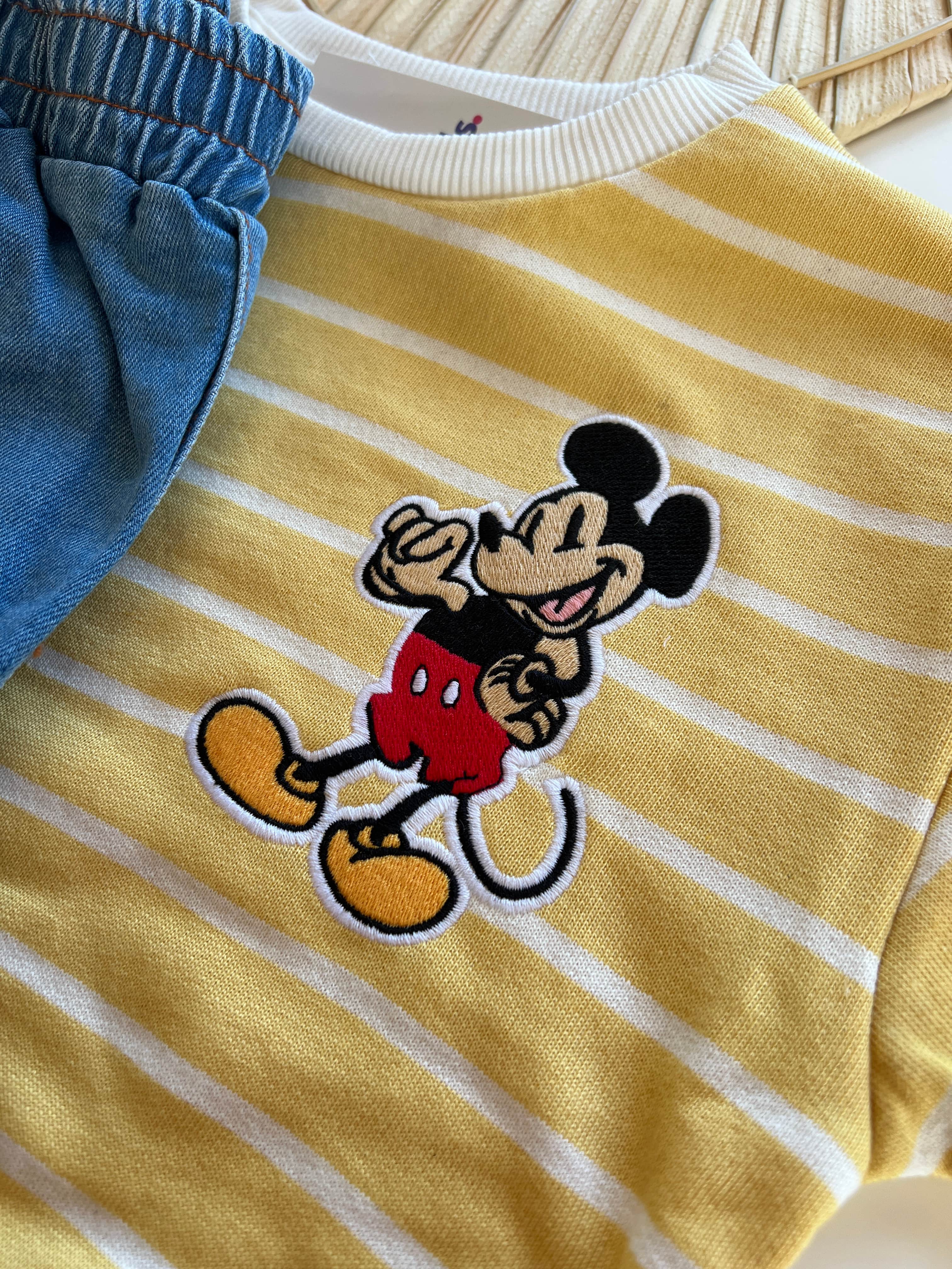Mickey Karakterli Çizgili Erkek Çocuk Takım