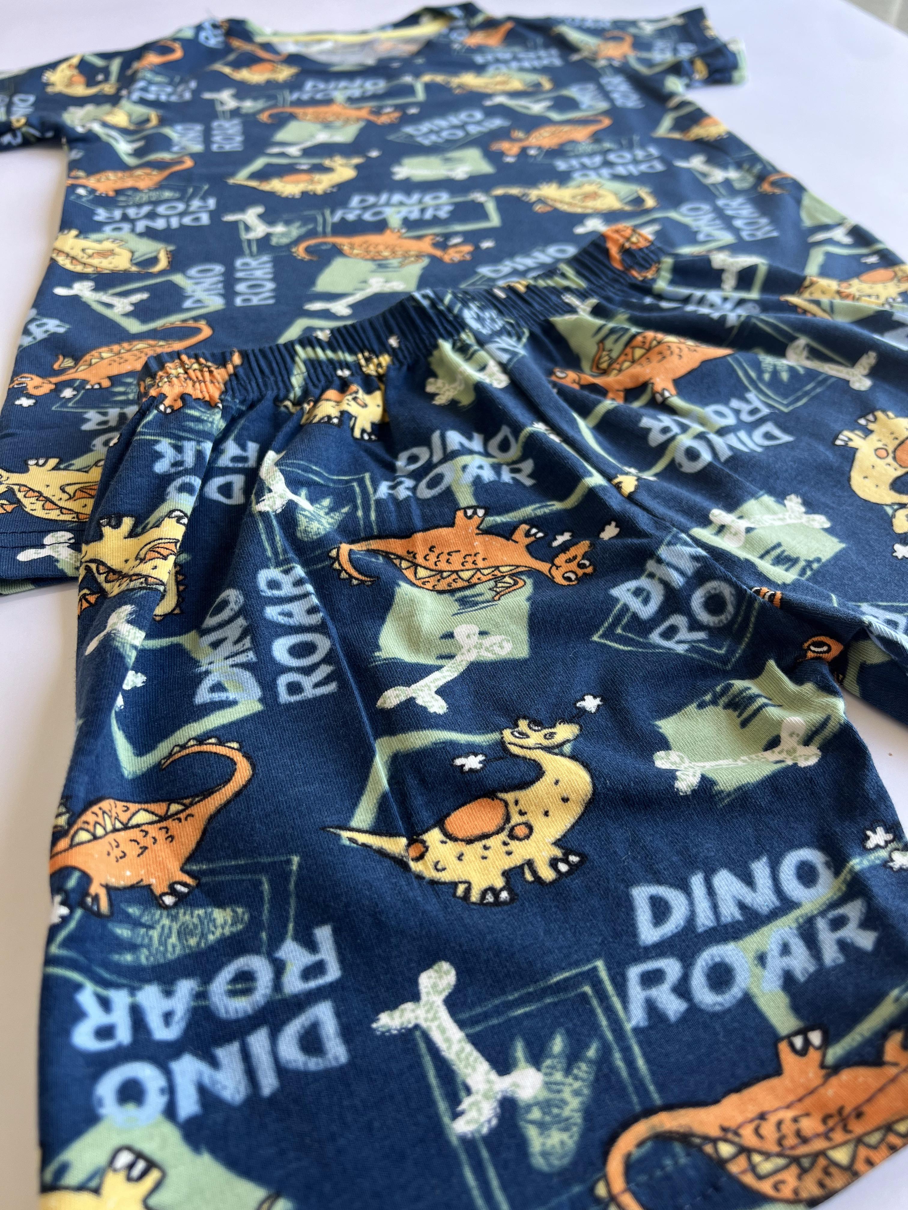 Dino Roar Baskılı Şortlu Erkek Çocuk Pijama Takımı