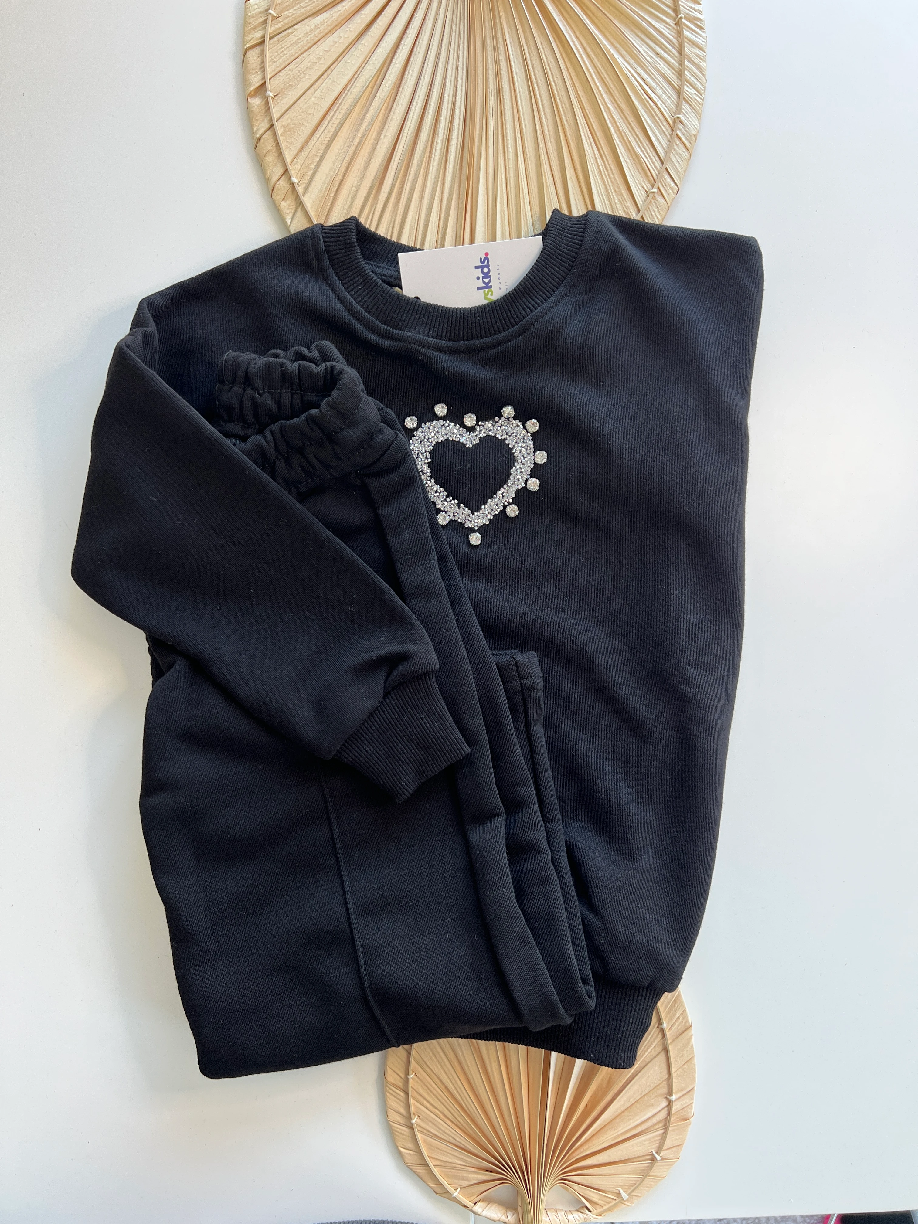 Taşlı Kalpli Kız Çocuk Takım 