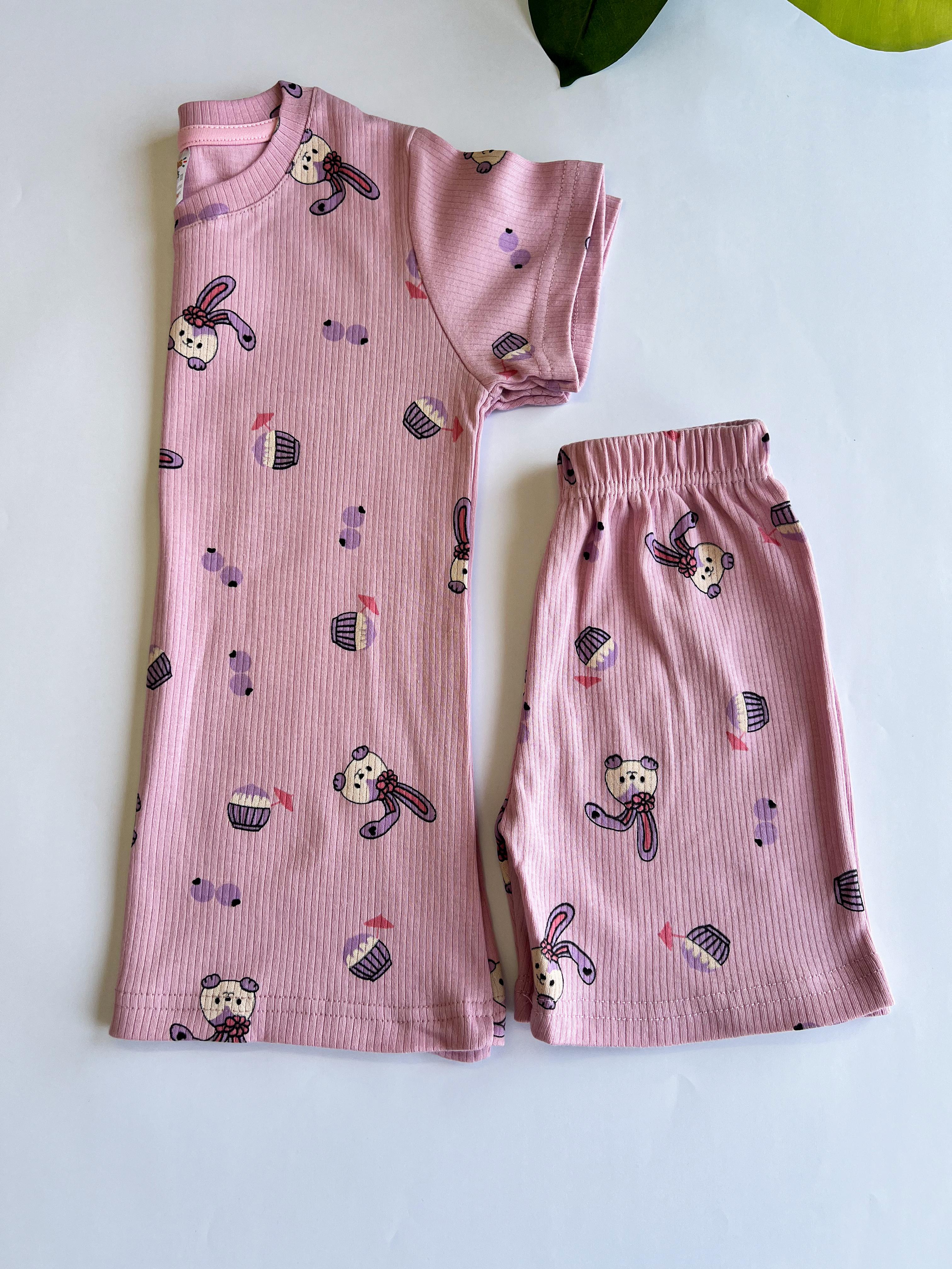 Tavşanlı Şortlu Kız Çocuk Pijama Takımı 