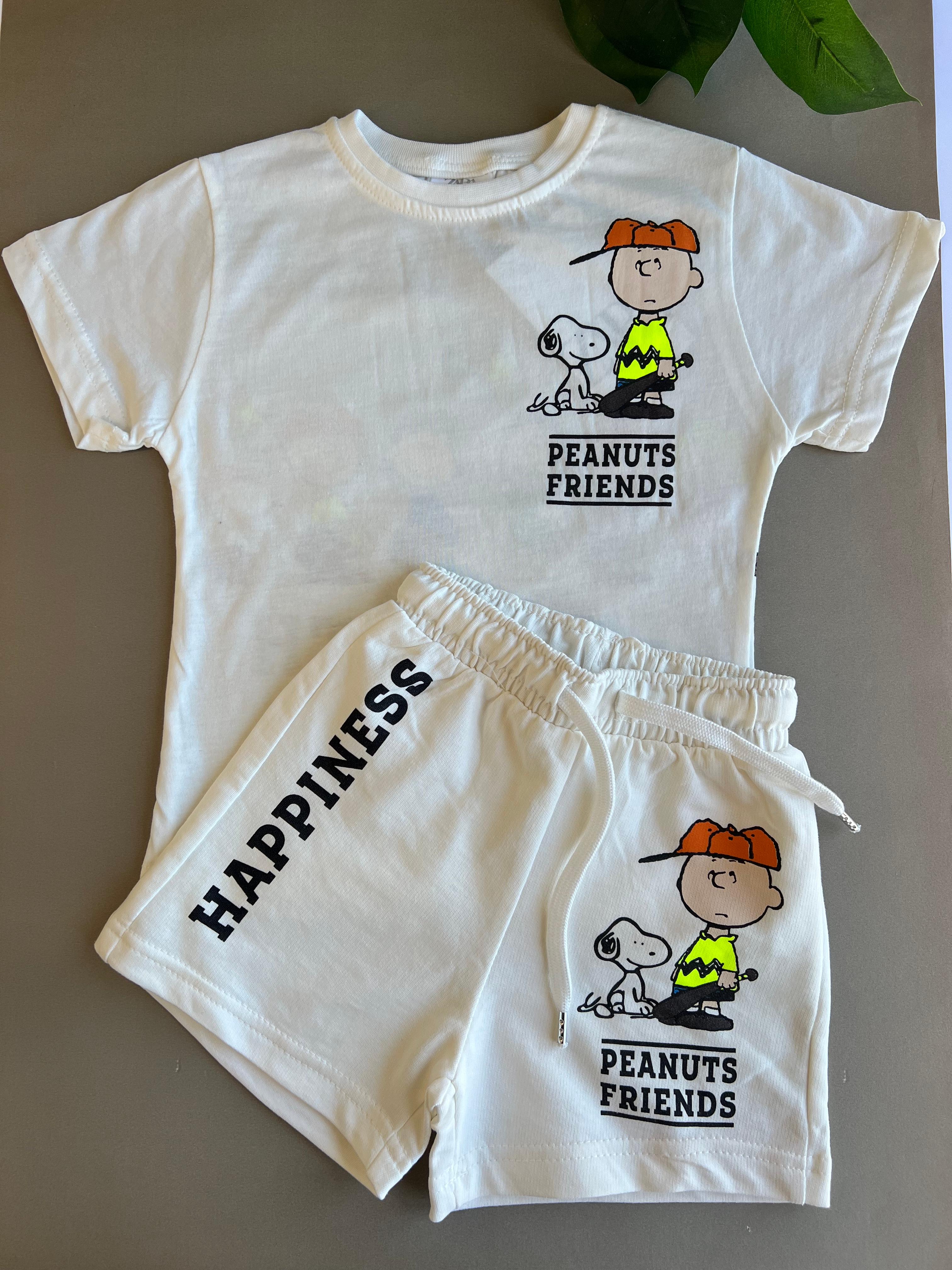 Peanuts Snoopy Happiness Erkek Çocuk Şortlu Takım