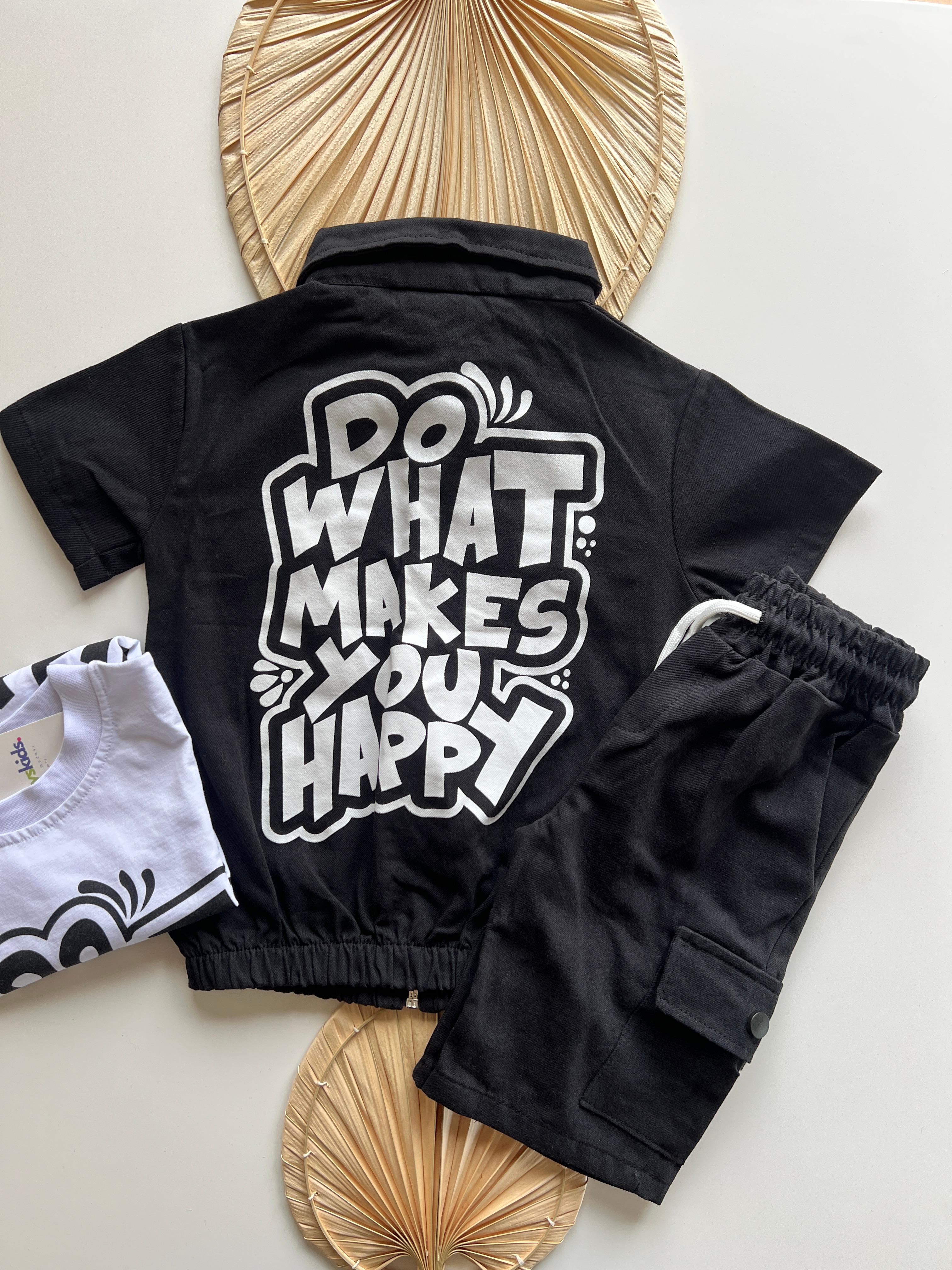  Do What Makes You Happy Baskılı 3'lü Takım