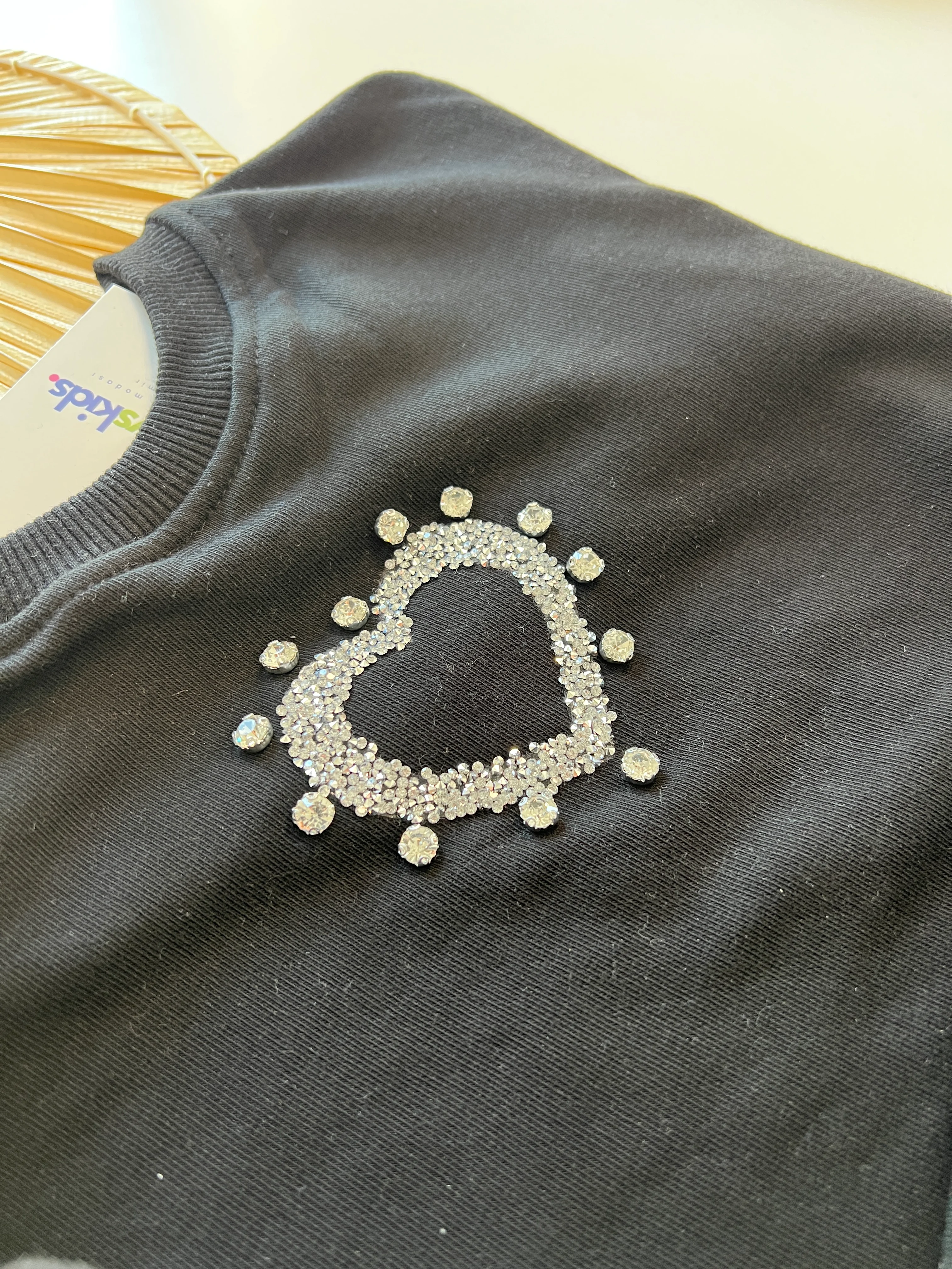 Taşlı Kalpli Kız Çocuk Takım 