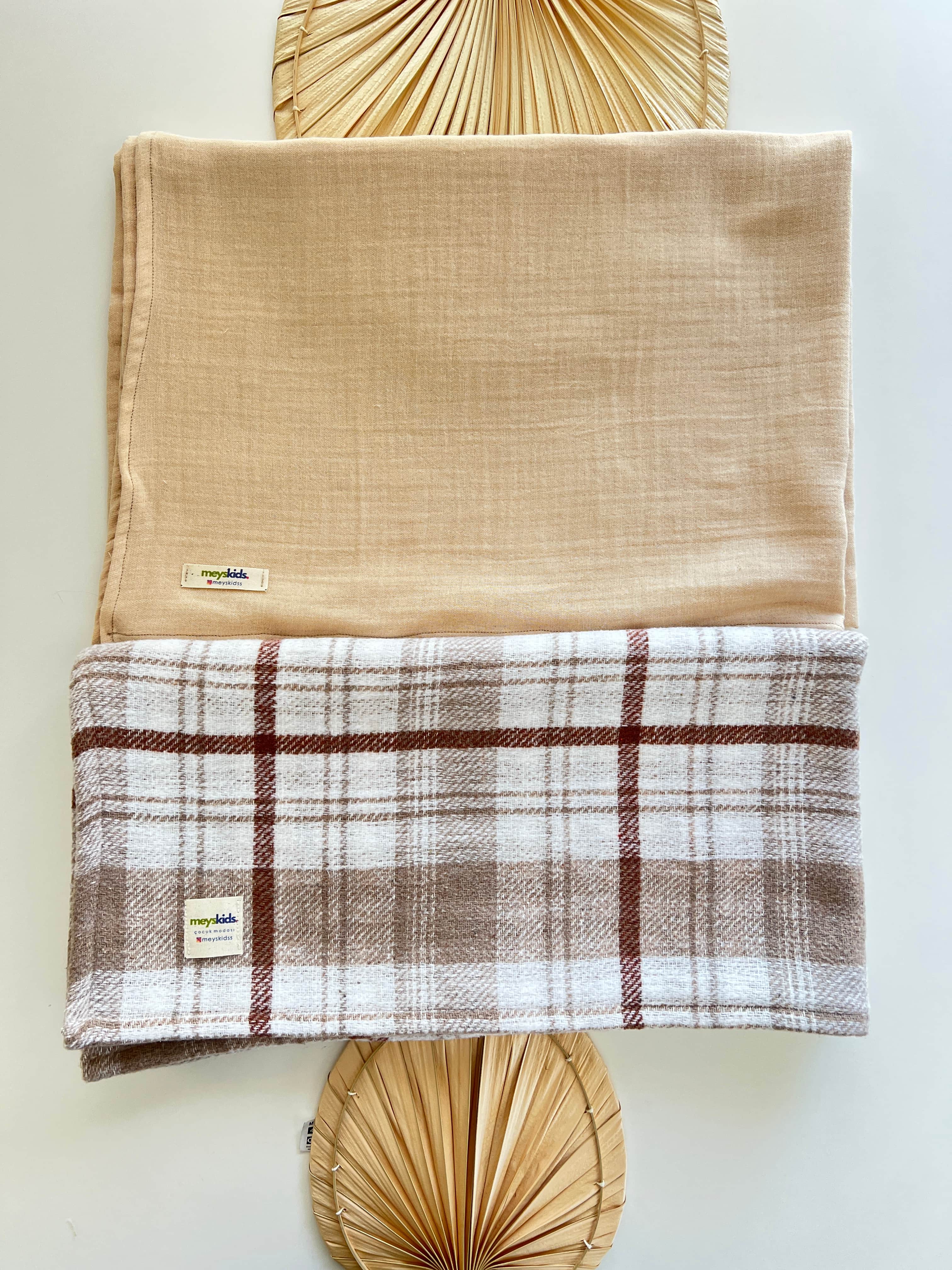 Soft Kare Desen & Müslin Battaniye 3'lü Set
