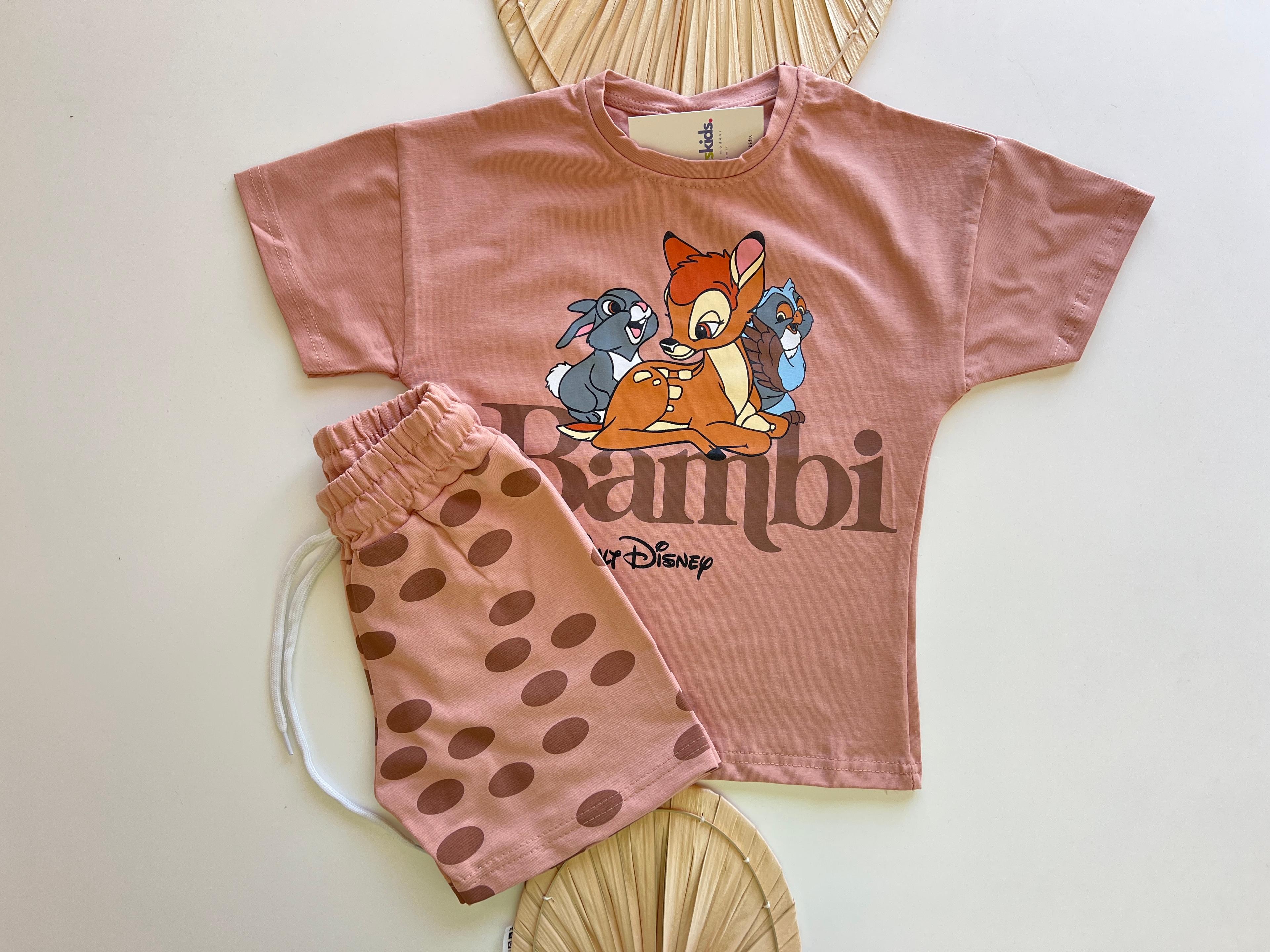 Puantiyeli Bambi Baskılı Kız Çocuk Takım 
