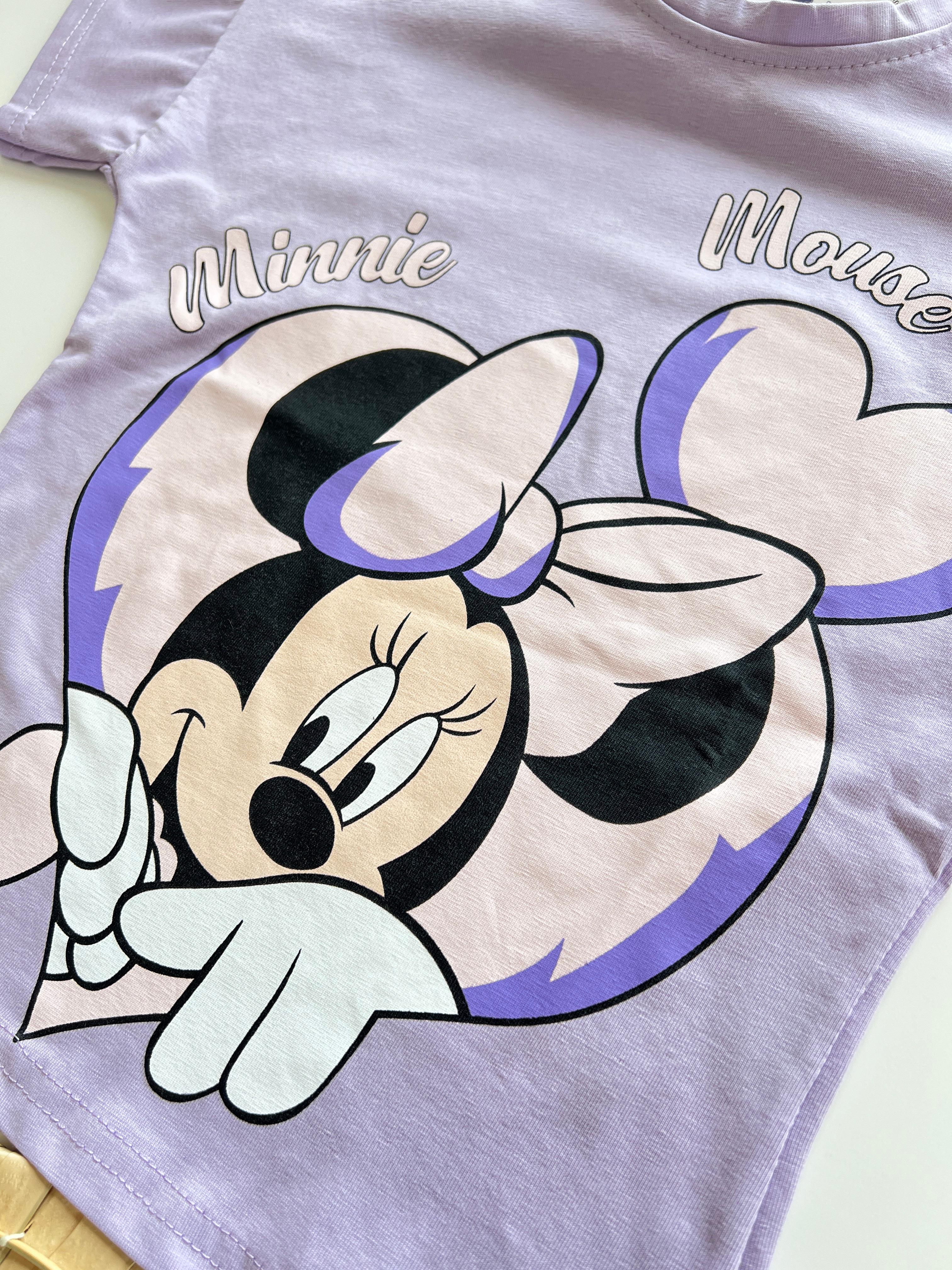 Kalpli Minnie Mouse Baskılı Kız Çocuk Takım