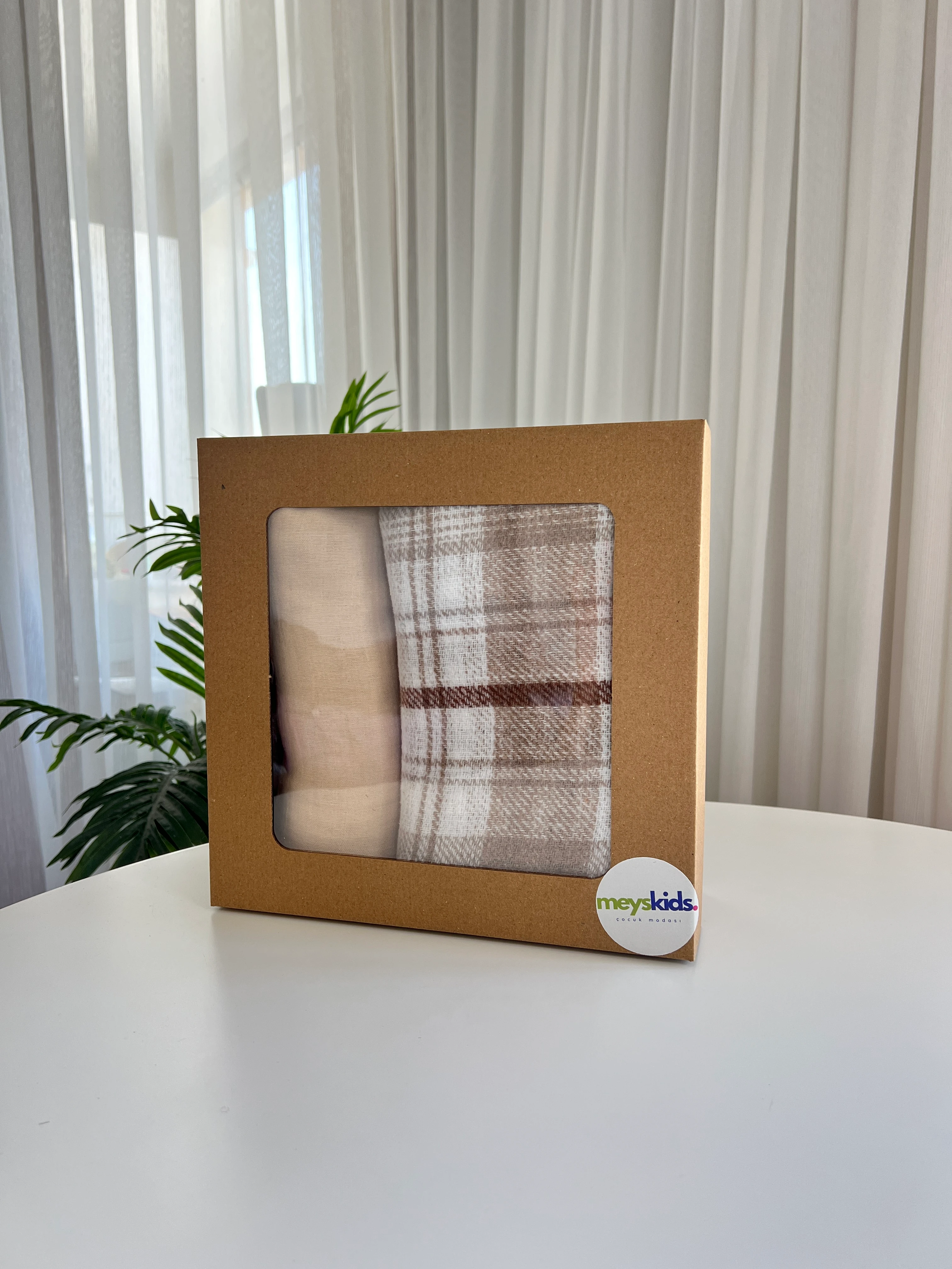 Soft Kare Desen & Müslin Battaniye 3'lü Set