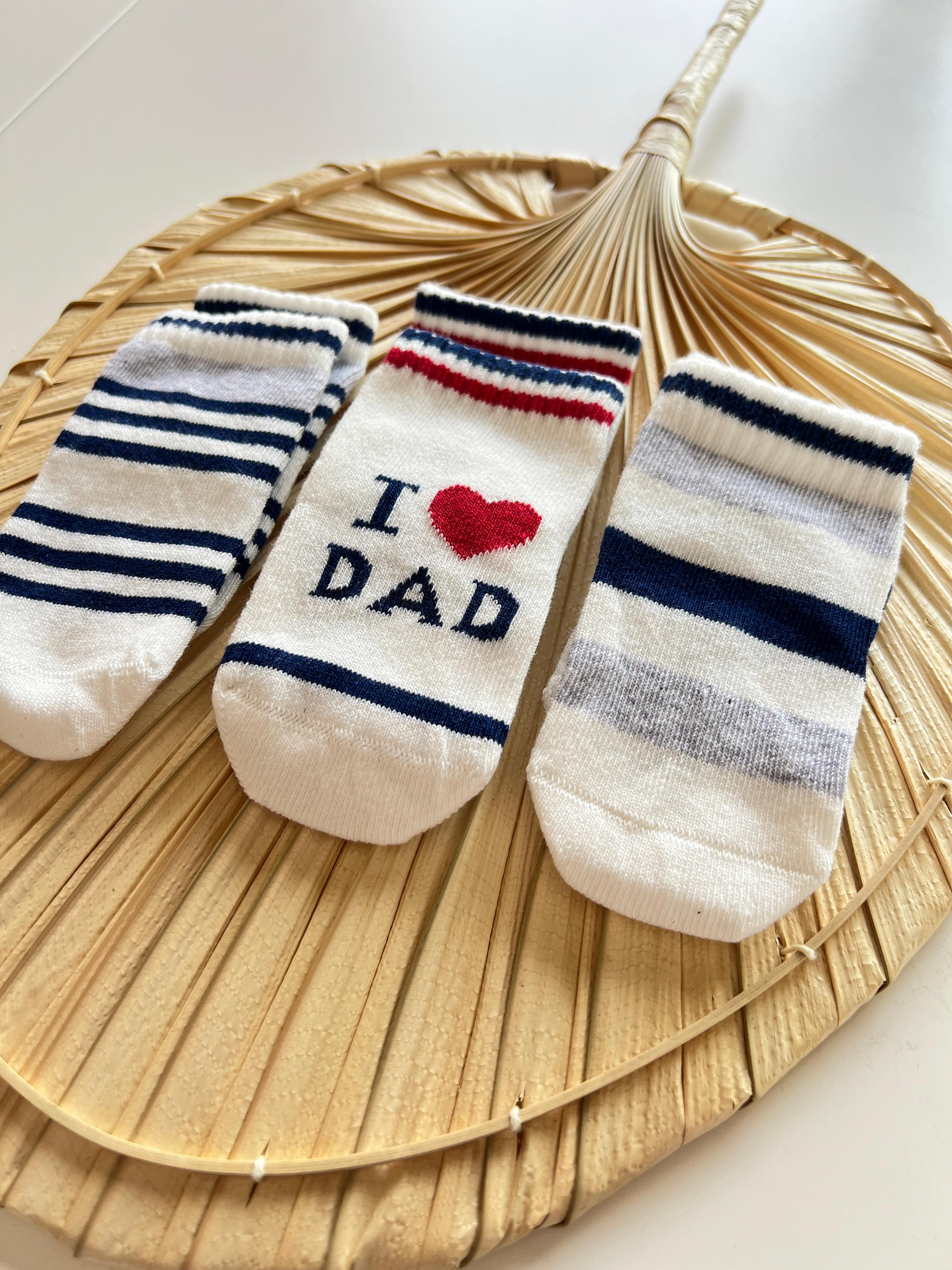 I LOVE DAD Baskılı 3'LÜ Çorap - Lacivert