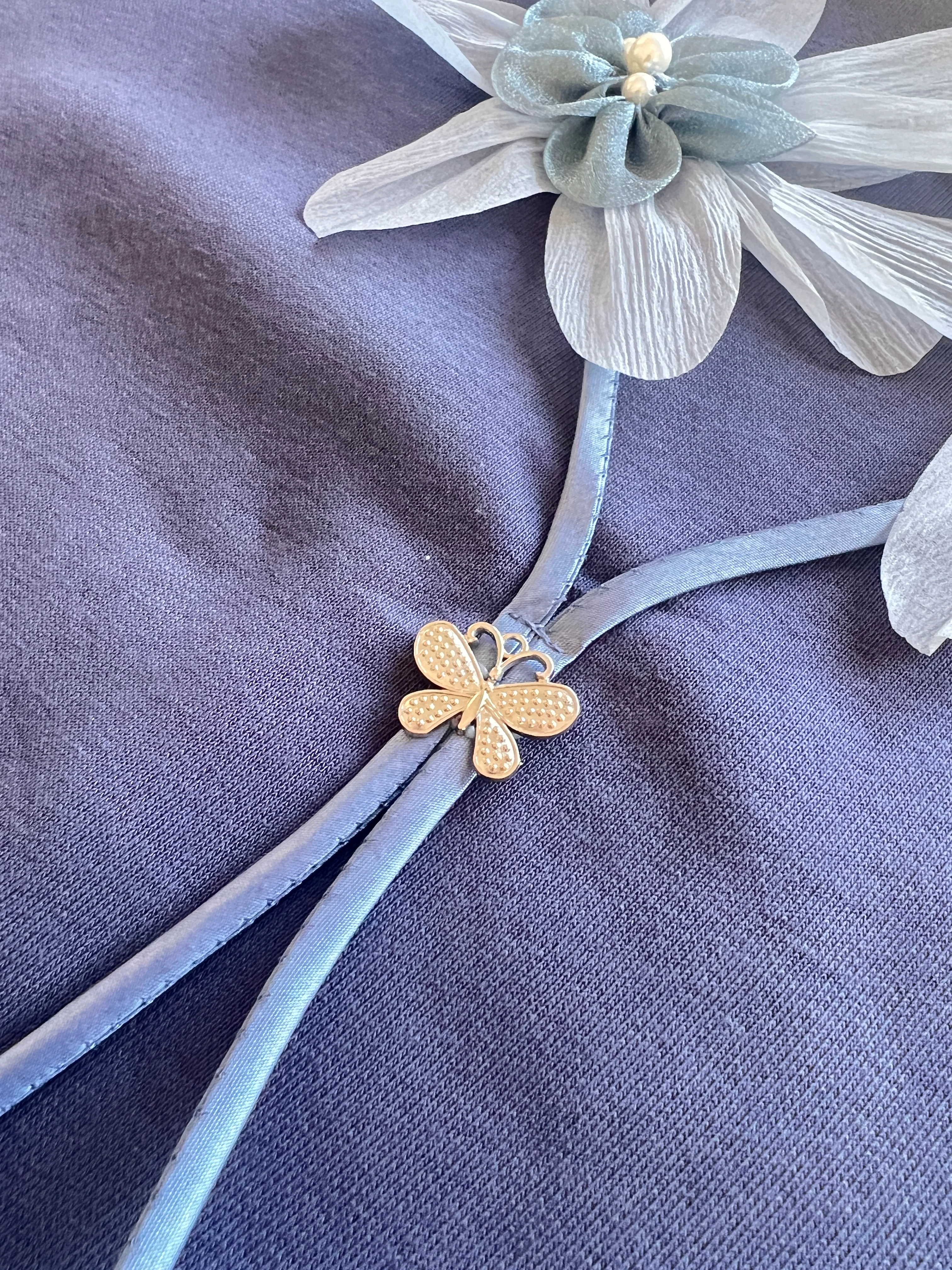 Kelebek Detaylı Şardonlu Kız Çocuk Takım 