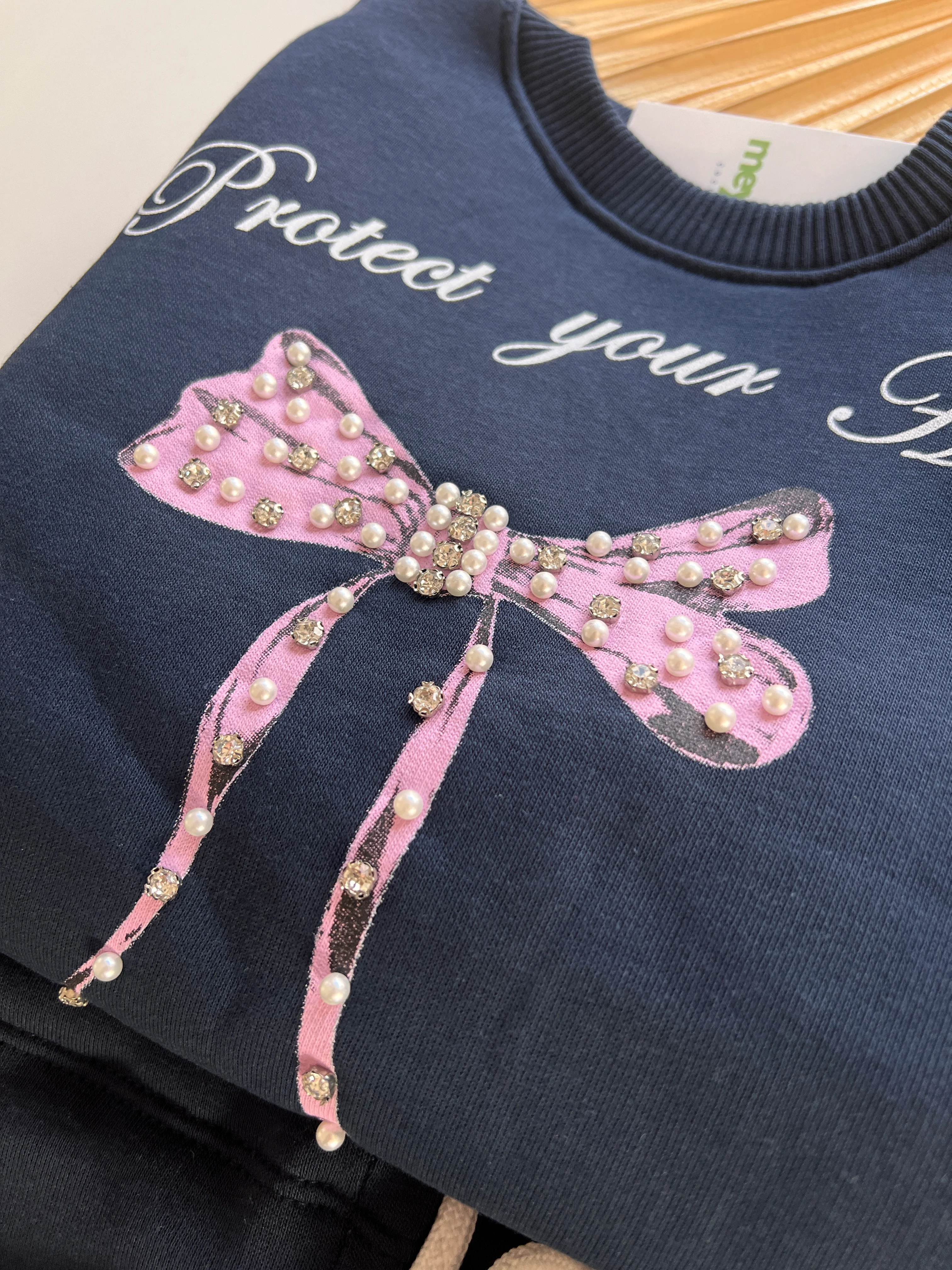 Protect Your Heart Baskılı Şardonlu Kız Çocuk Takım 