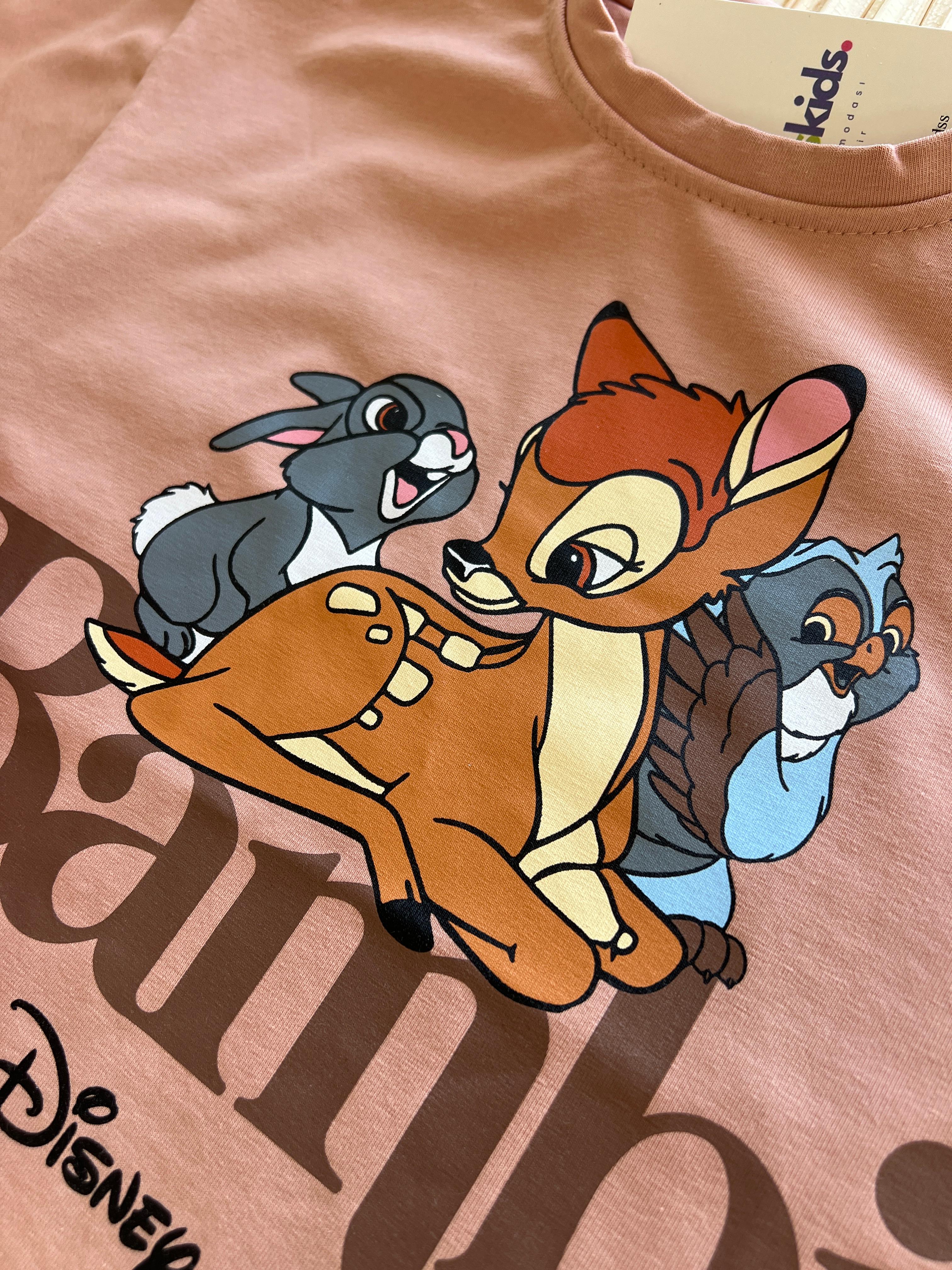 Puantiyeli Bambi Baskılı Kız Çocuk Takım 