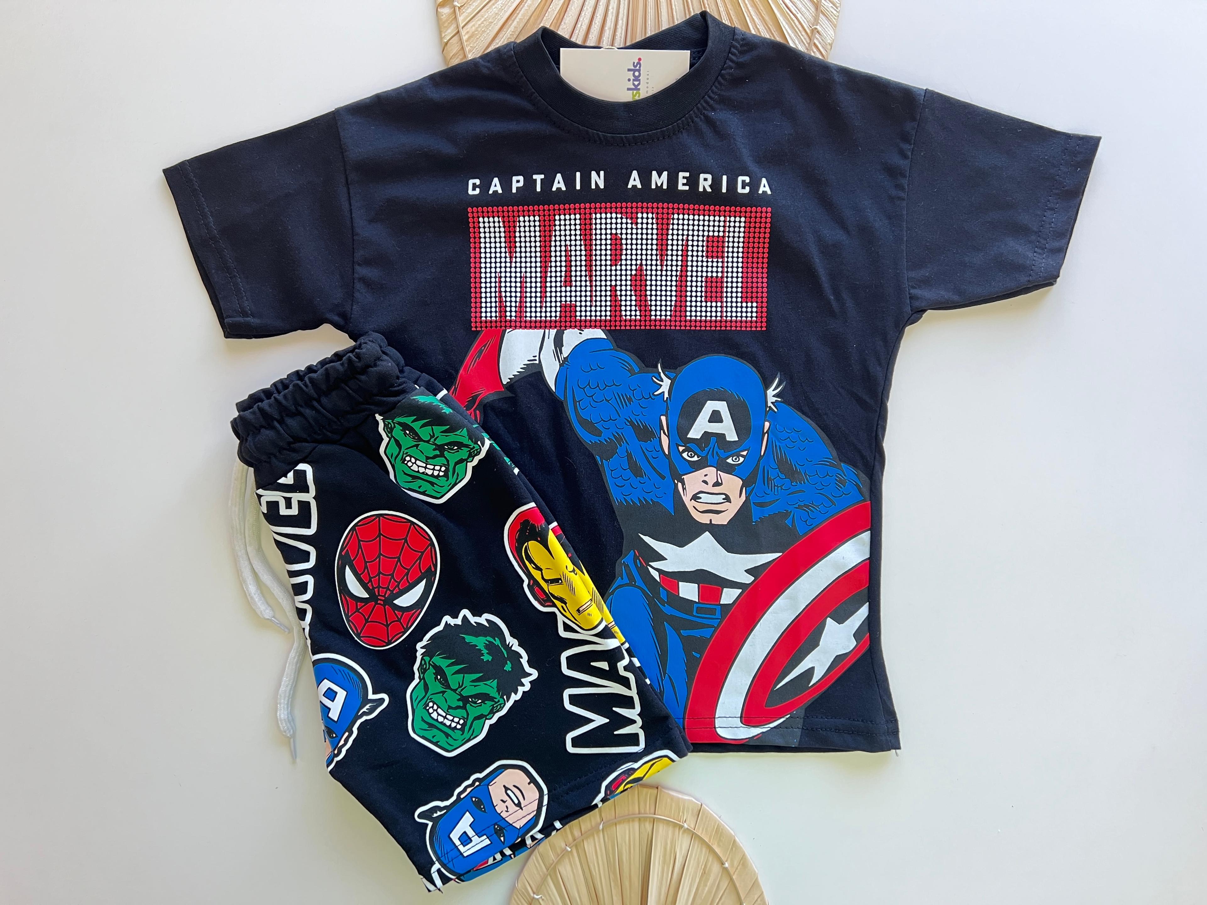 Marvel Captaın Amerıca Baskılı Erkek Çocuk Takım 