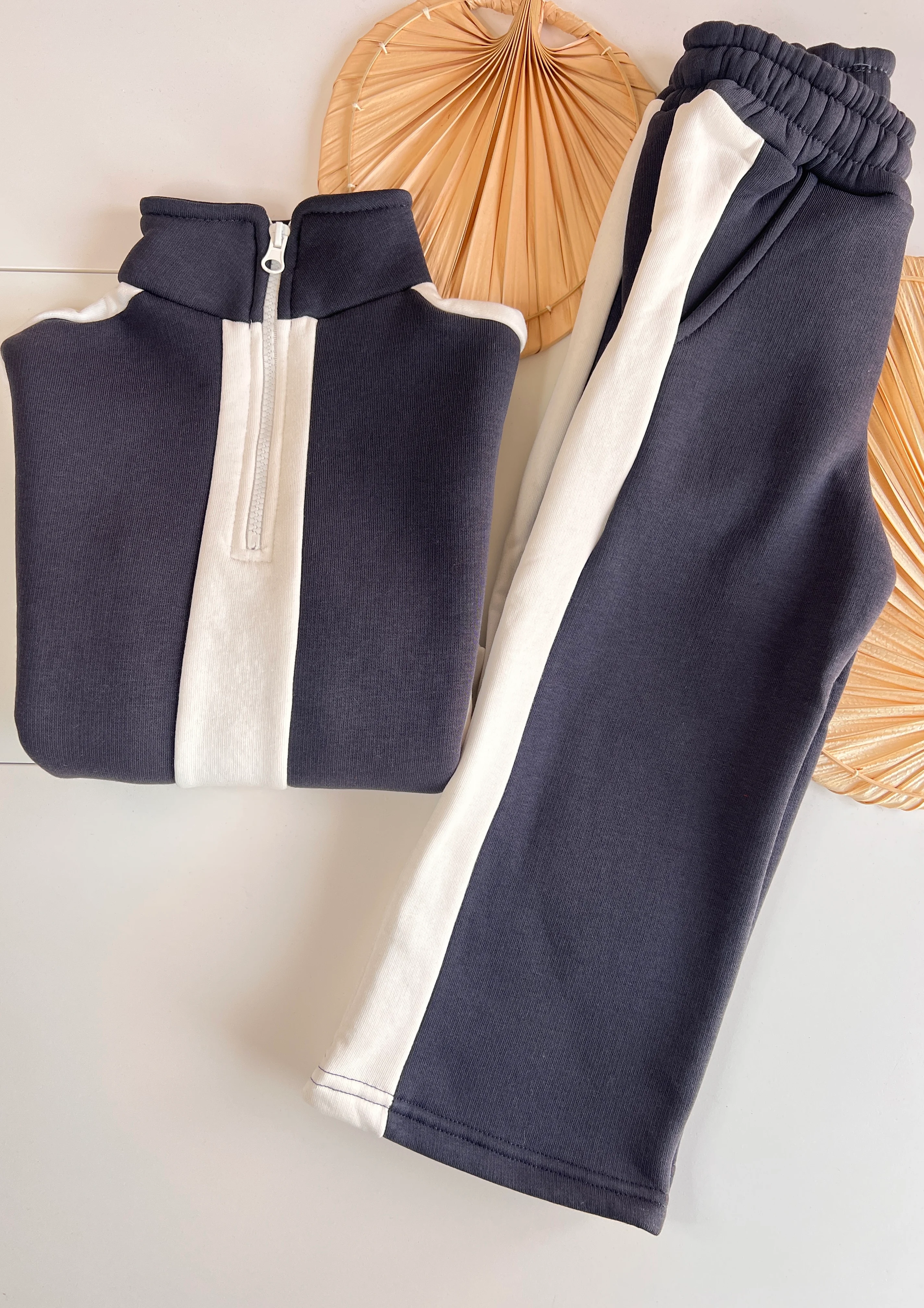 Fermuarlı Şardonlu Kız Çocuk Takım