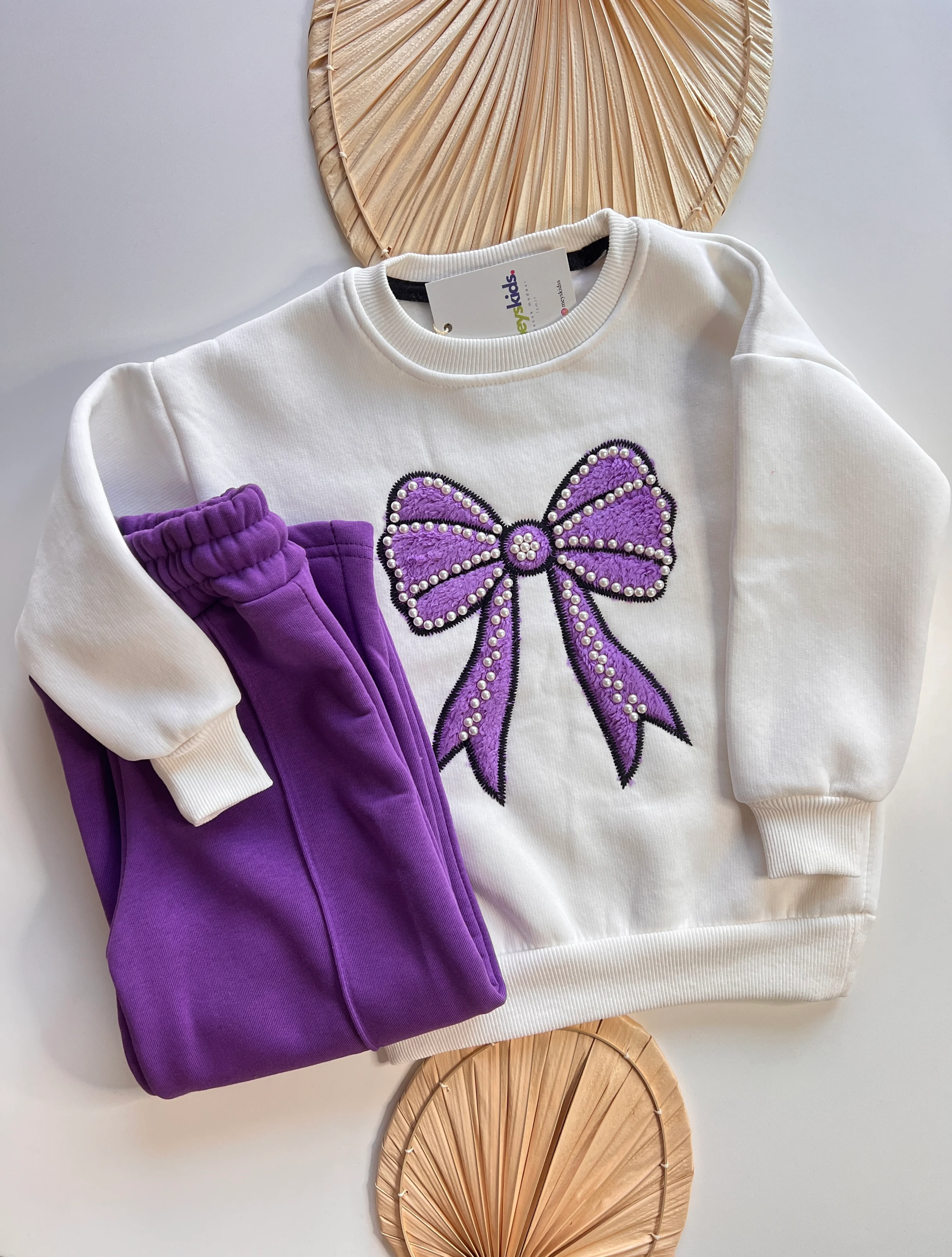 İncili Fiyonk Şardonlu Kız Çocuk Takım 