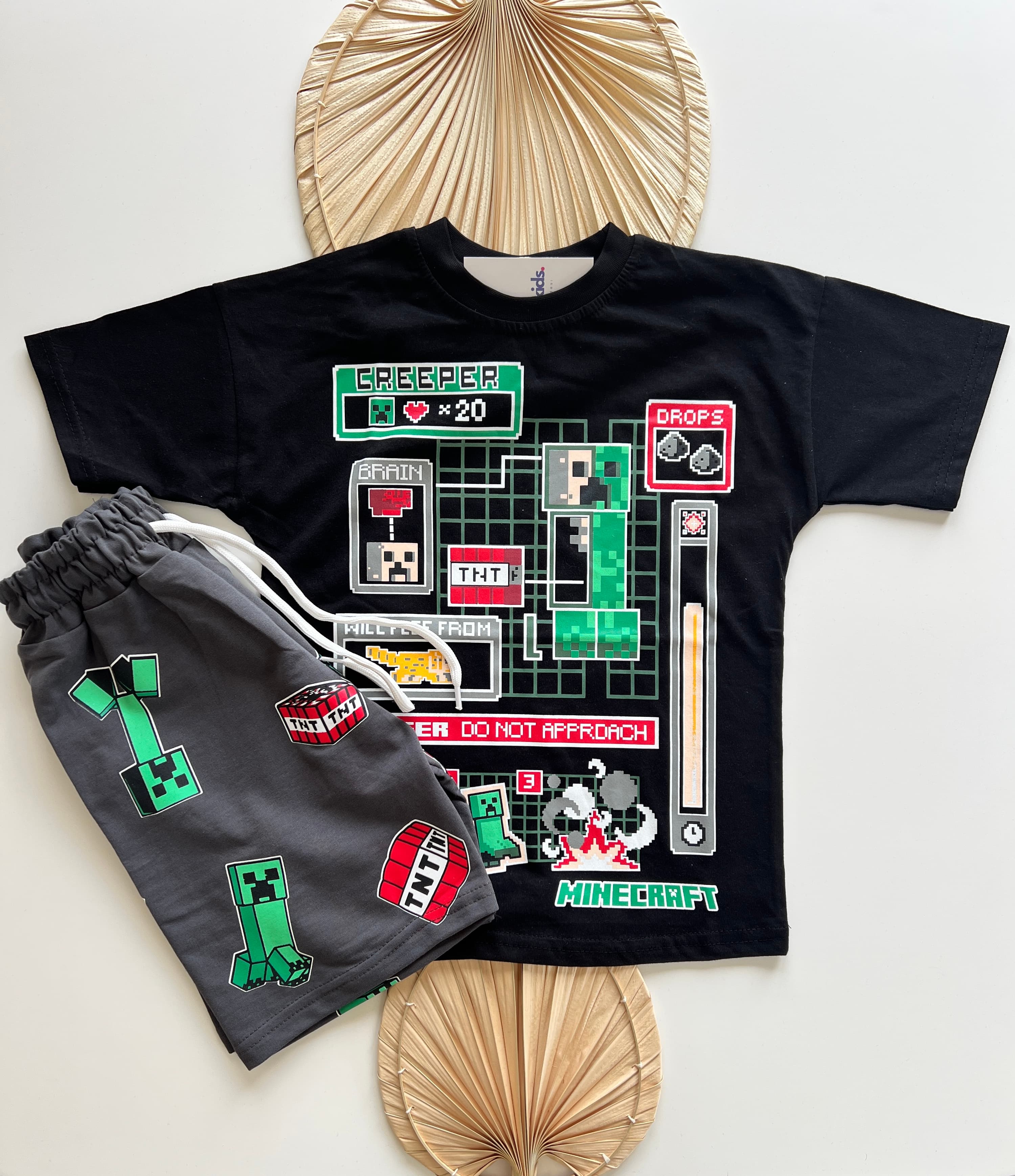 Creeper Tnt Baskılı Erkek Çocuk Takım