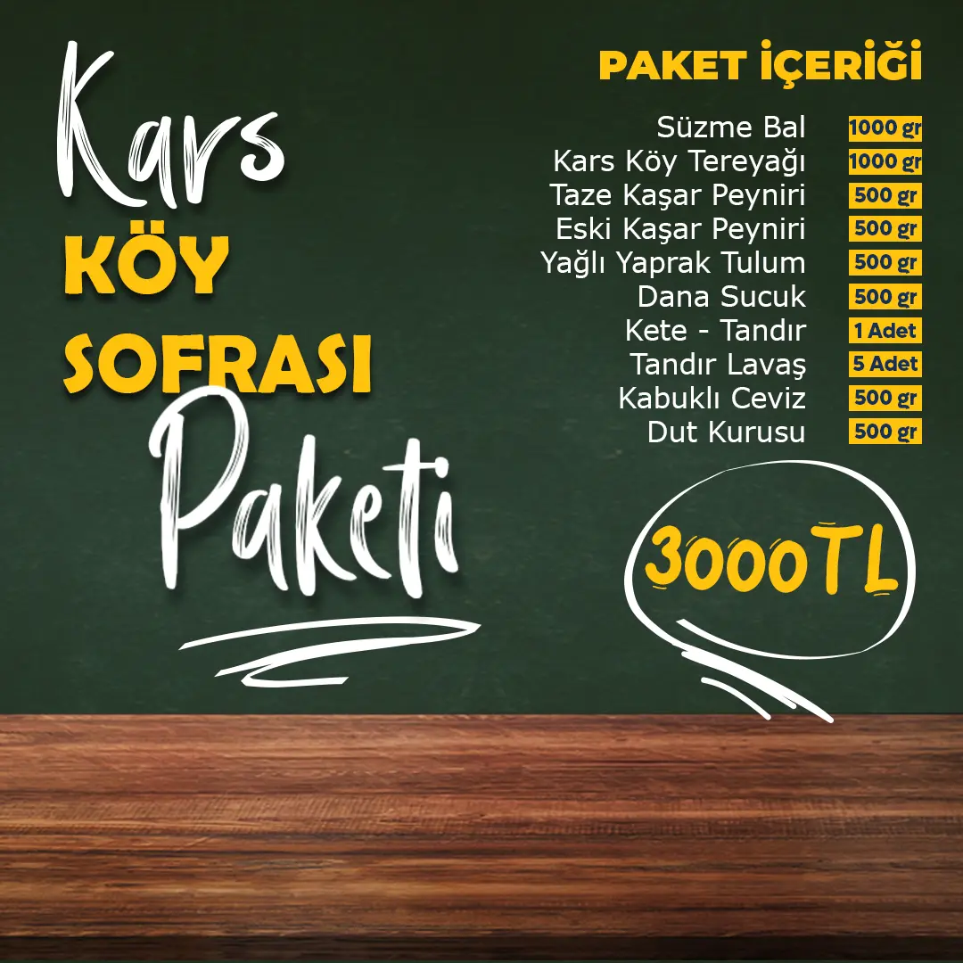 Yöresel Kars Köy Sofrası Paketi (10 Parça)