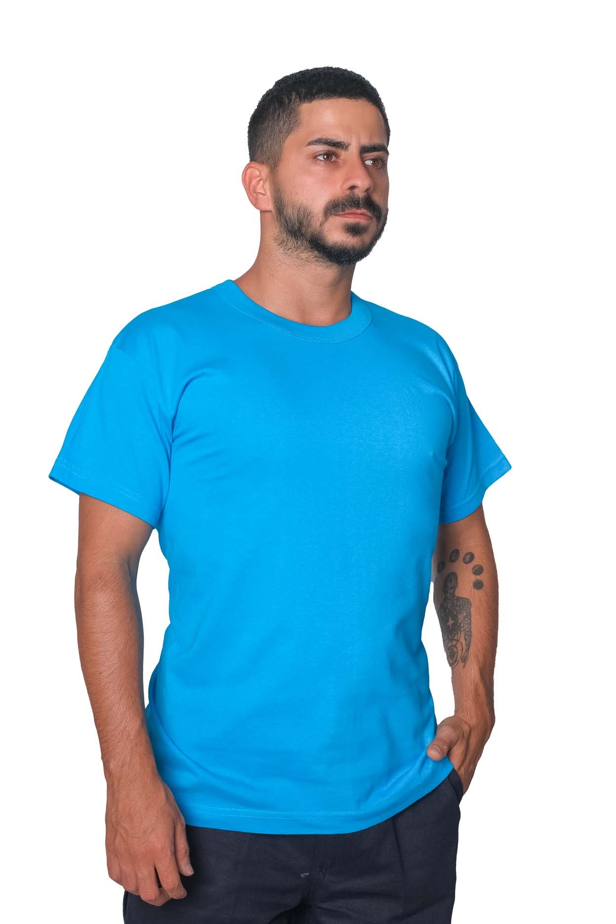  Sıfır Yaka Süprem T-shirt  - TURKUAZ