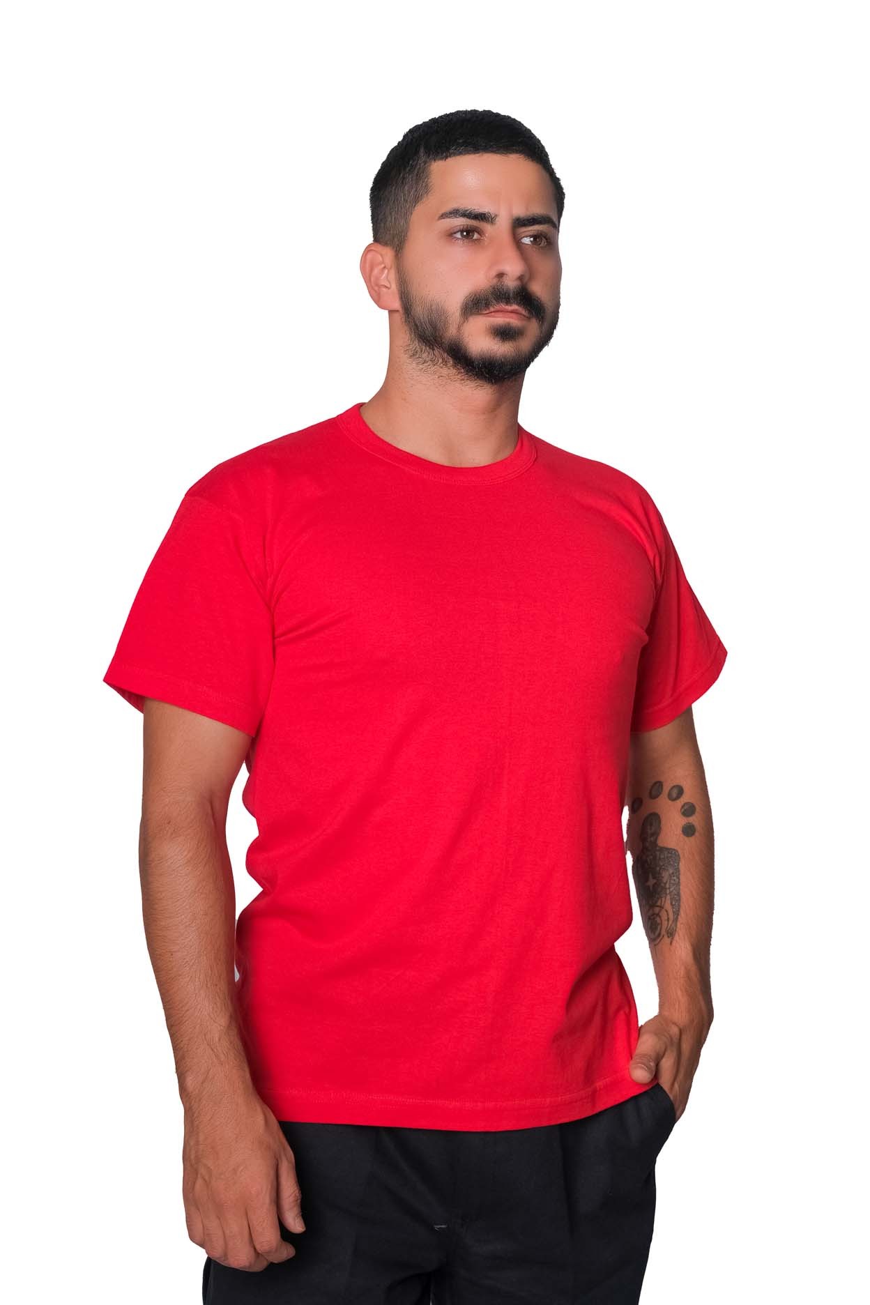  Sıfır Yaka Süprem T-shirt  - KIRMIZI