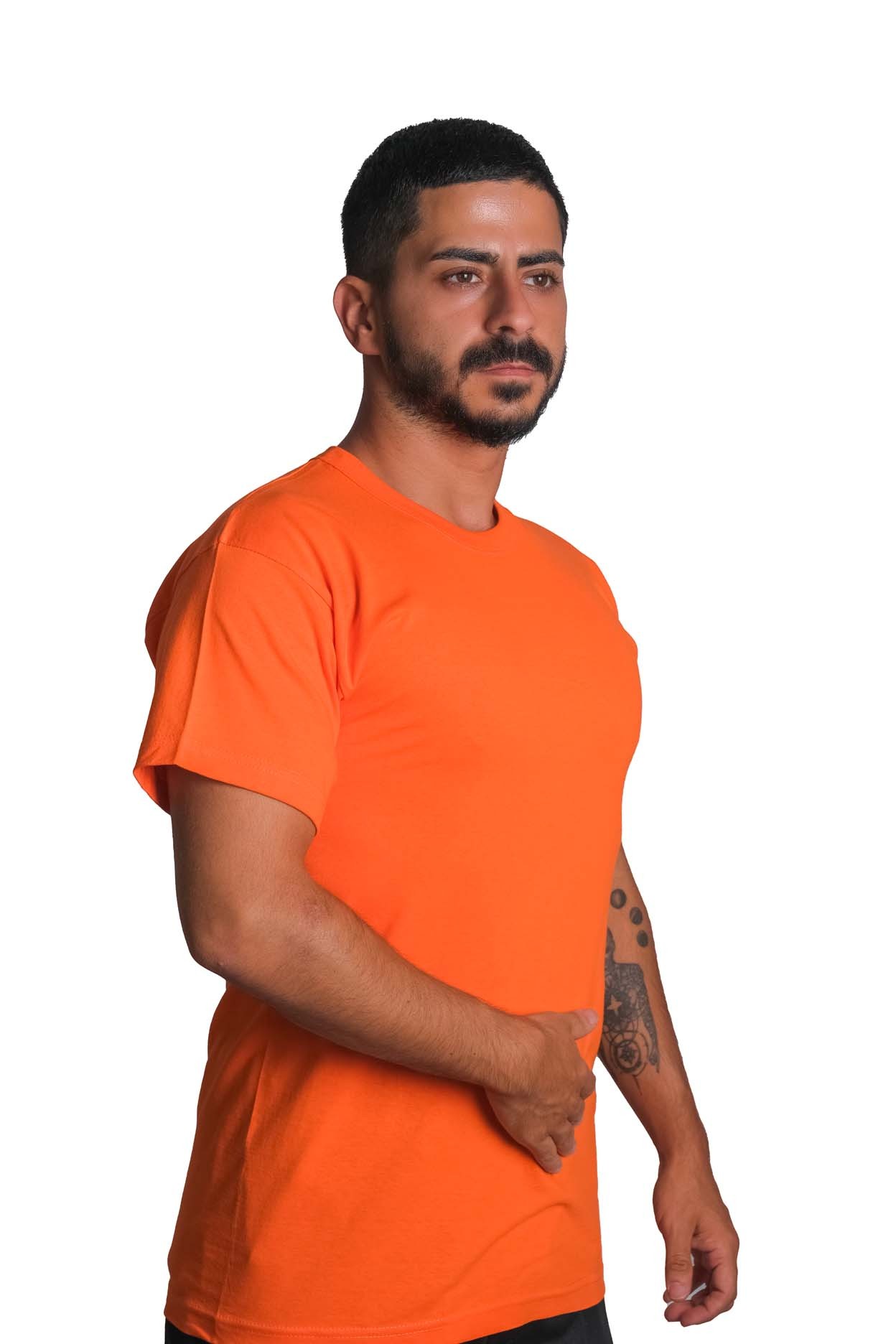  Sıfır Yaka Süprem T-shirt  - TURUNCU