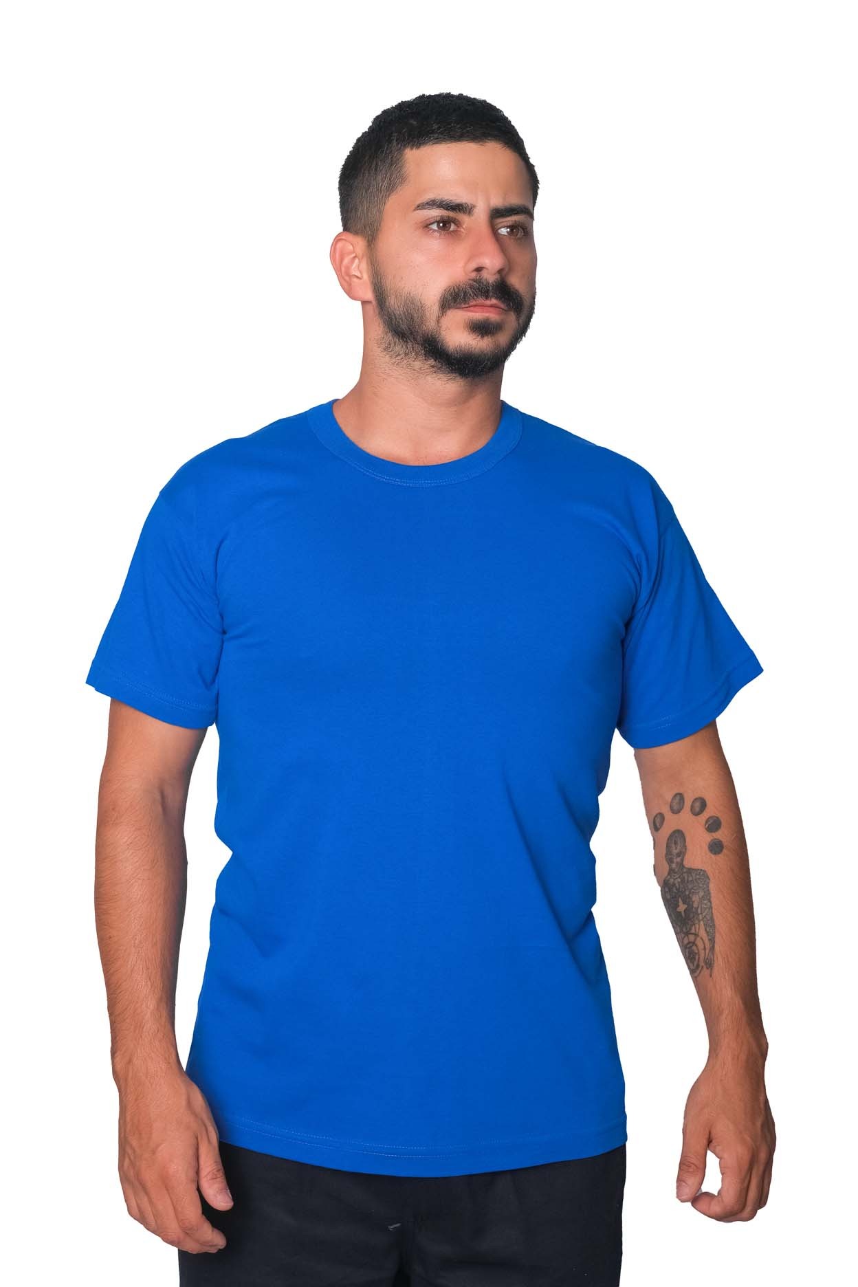  Sıfır Yaka Süprem T-shirt  - MAVİ