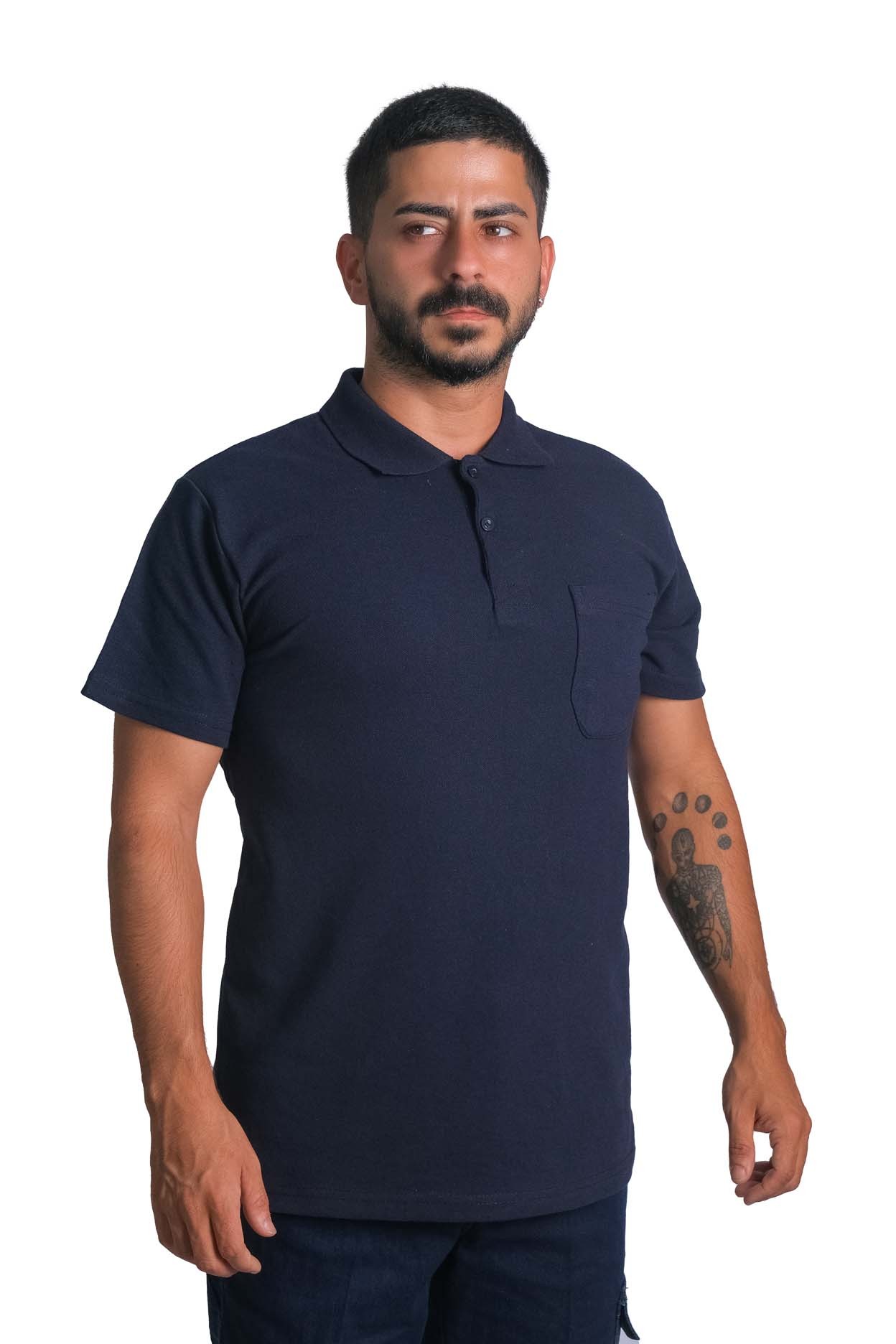 Polo Yaka Open-End T-shirt  Cepli  10 Adet Fiyatıdır - LACİVERT
