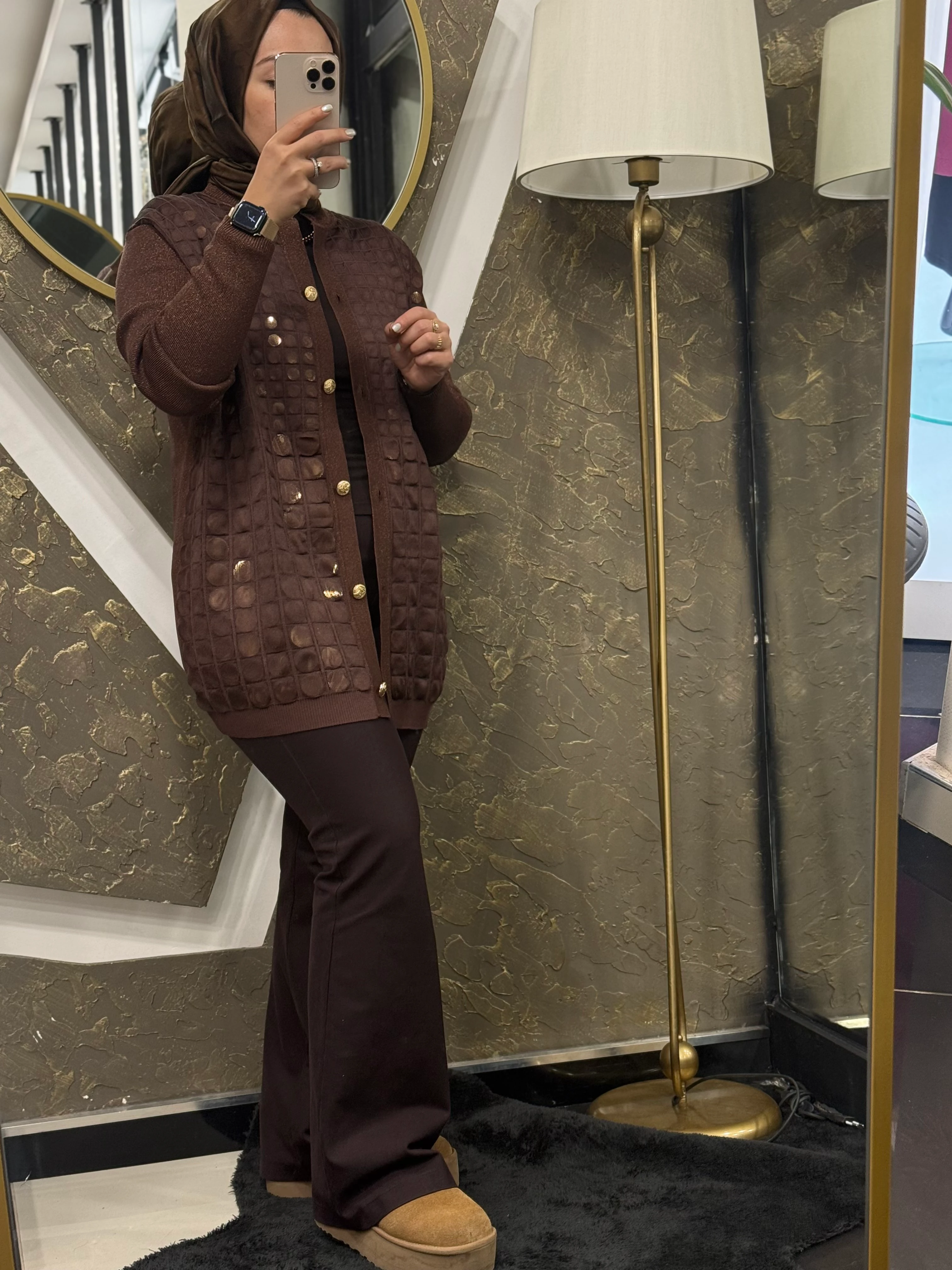 GHİSA 3027 PUL DETAYLI TRİKO CEKET - KAHVE