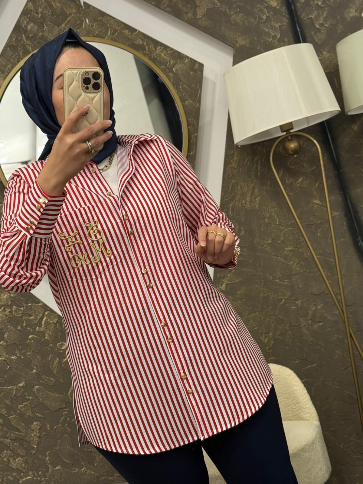 MİSSEMRAMİSS 4927 GÖMLEK - KIRMIZI