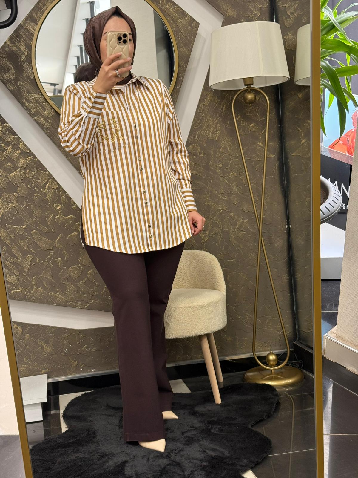 MİSSEMRAMİSS 4927 GÖMLEK - TABA