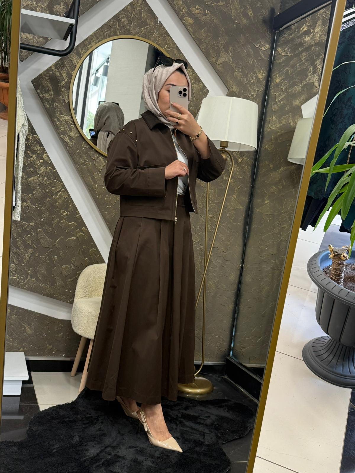 TERZİ DÜKKANI SPARK İNCİ DETAYLI ETEKLİ TAKIM