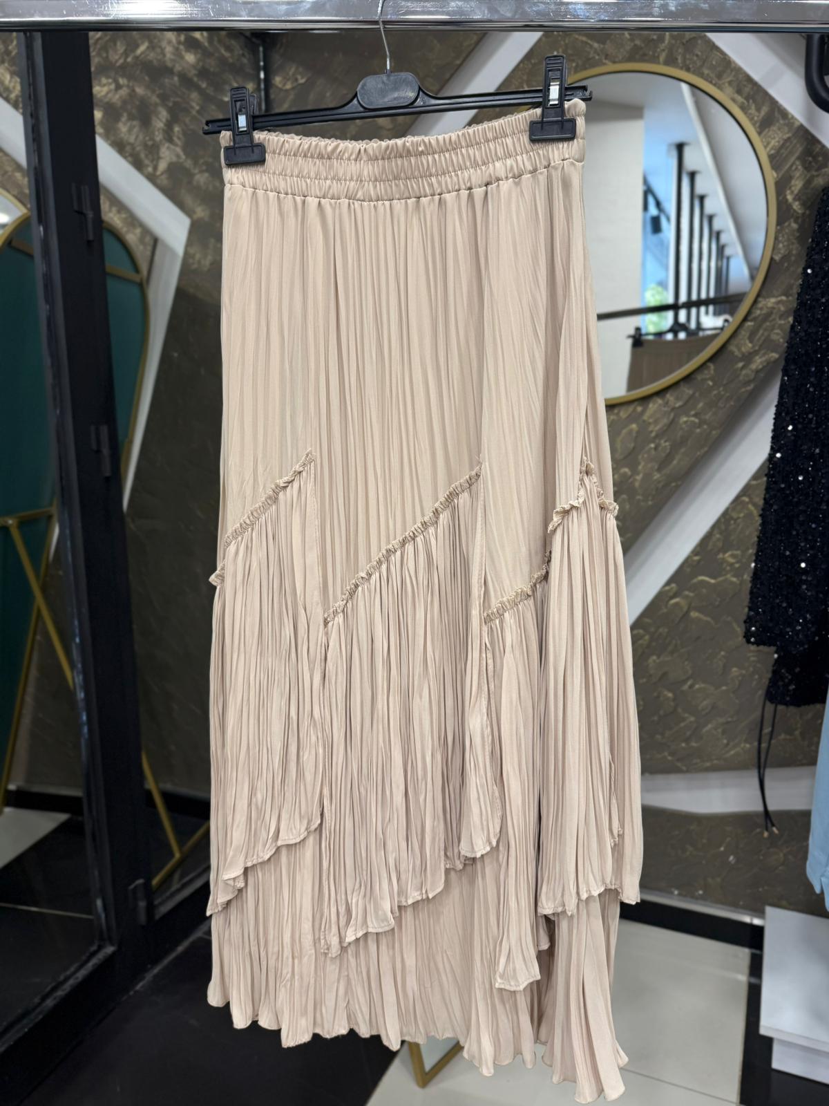 SENTEZ 5475 VİOLA PARÇALI KIRIŞTIRMA ETEK - BEJ