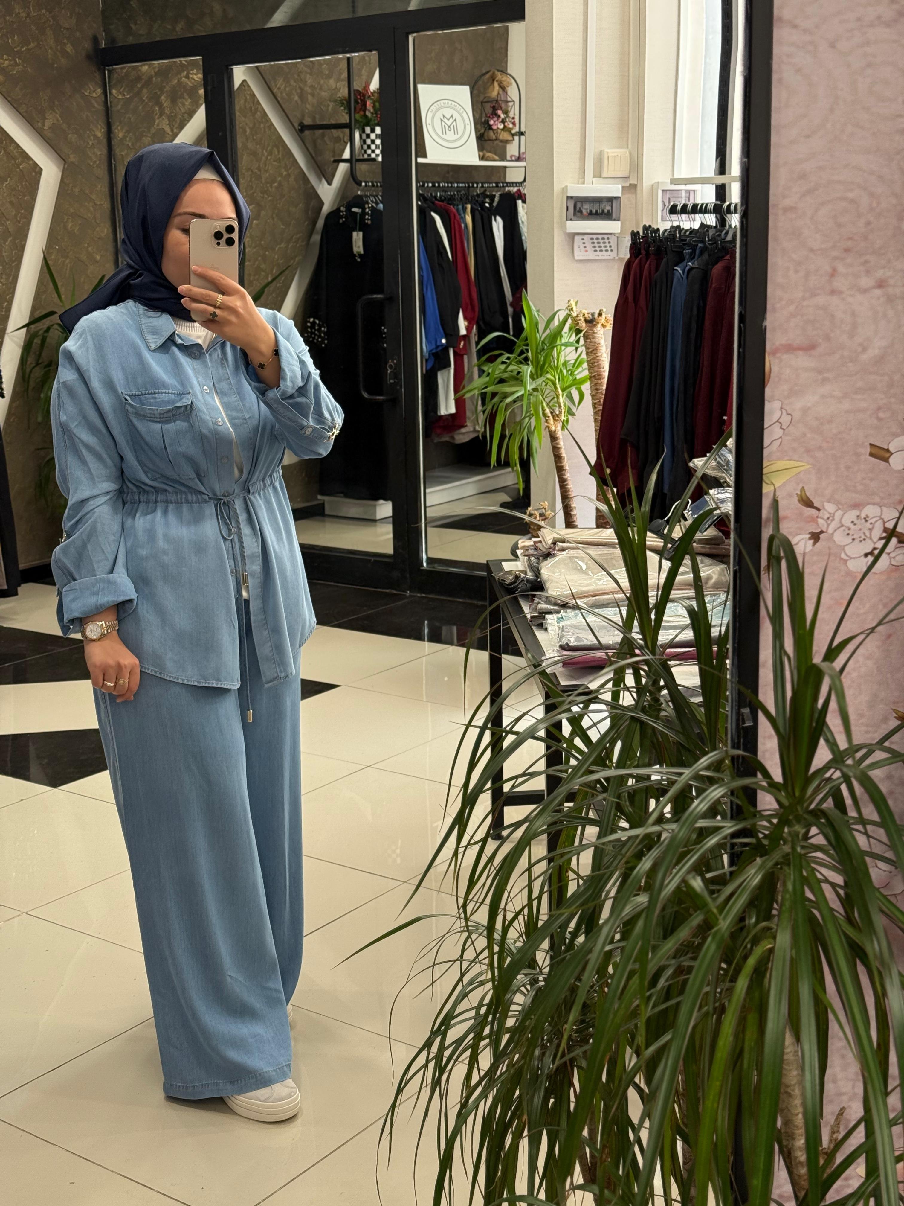 MİSSEMRAMİSS 4843 TENCEL KOT TAKIM - Kot