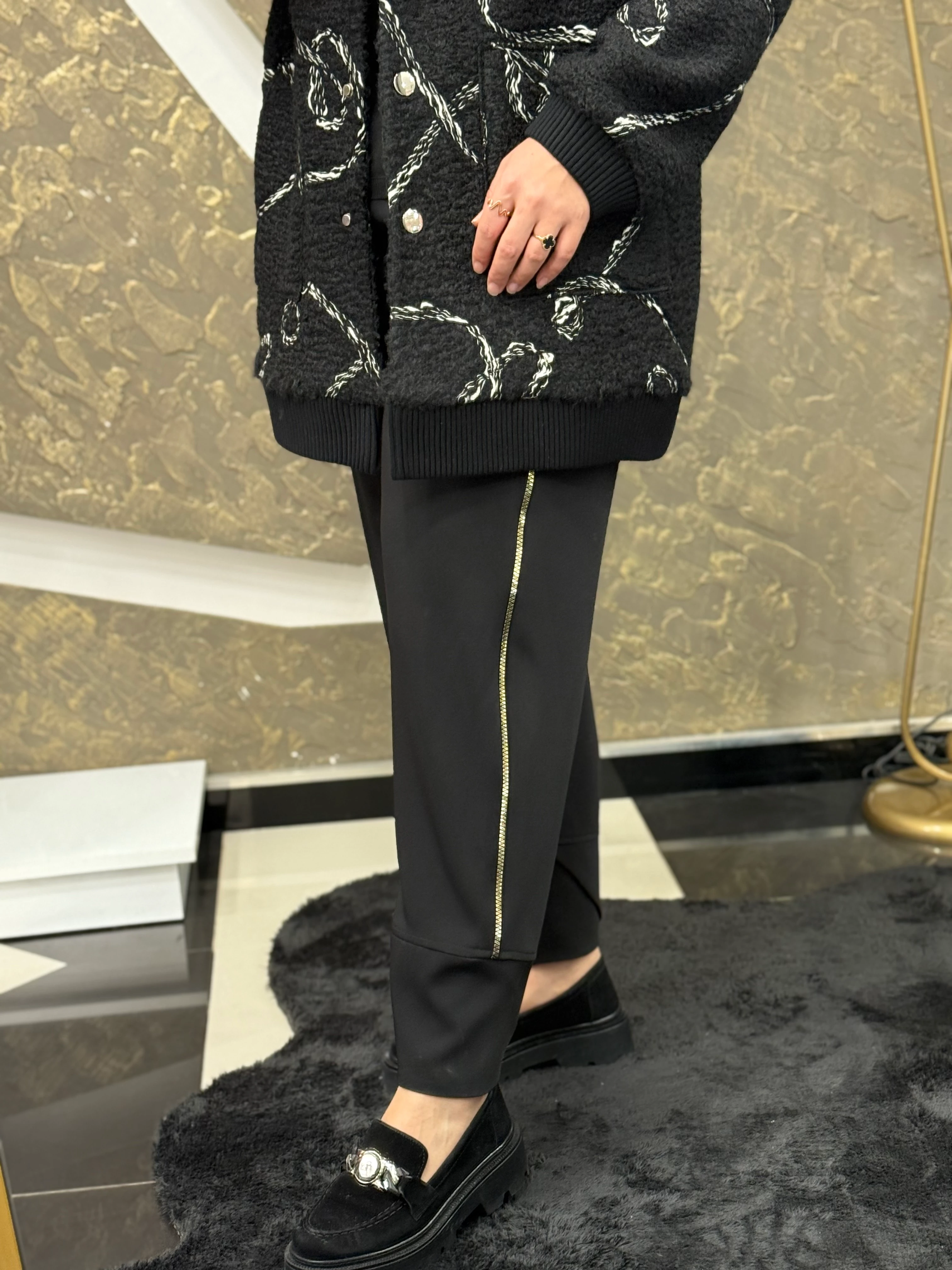 SENTEZ 5623 LOVE YANDAN FERMUARLI PANTOLON - SİYAH