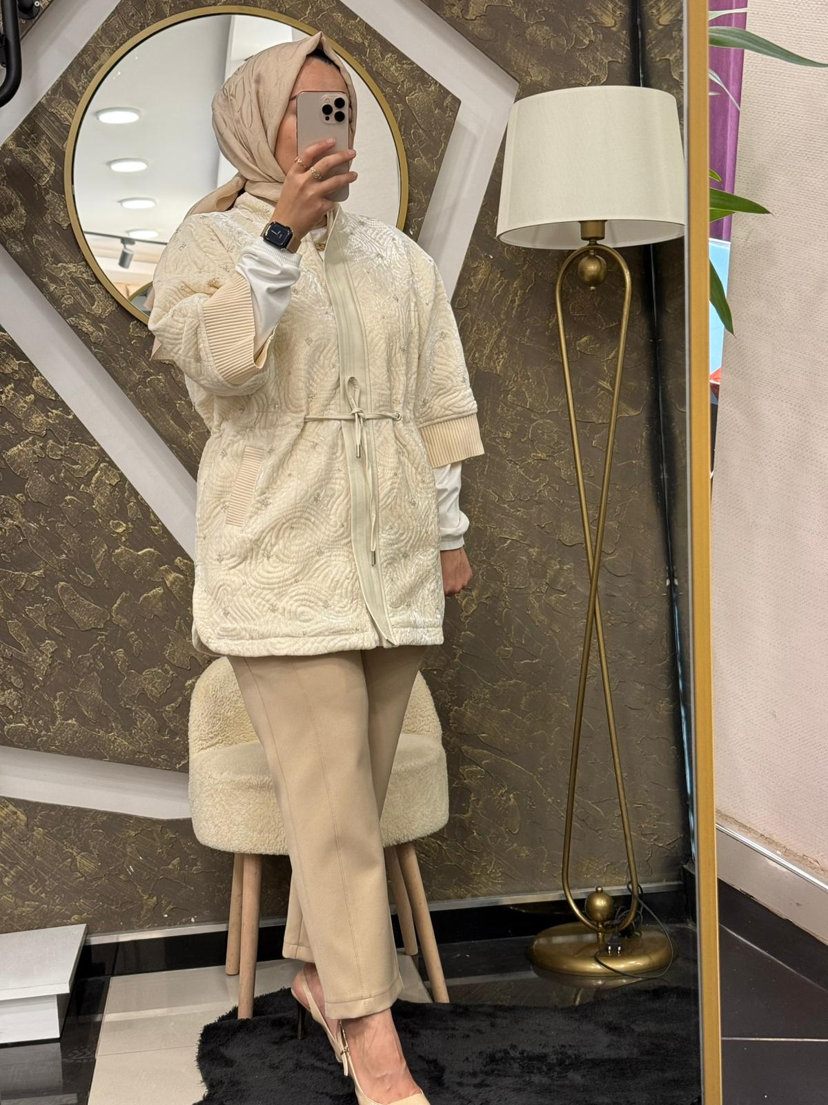 GHİSA 3226 CEKET - BEYAZ