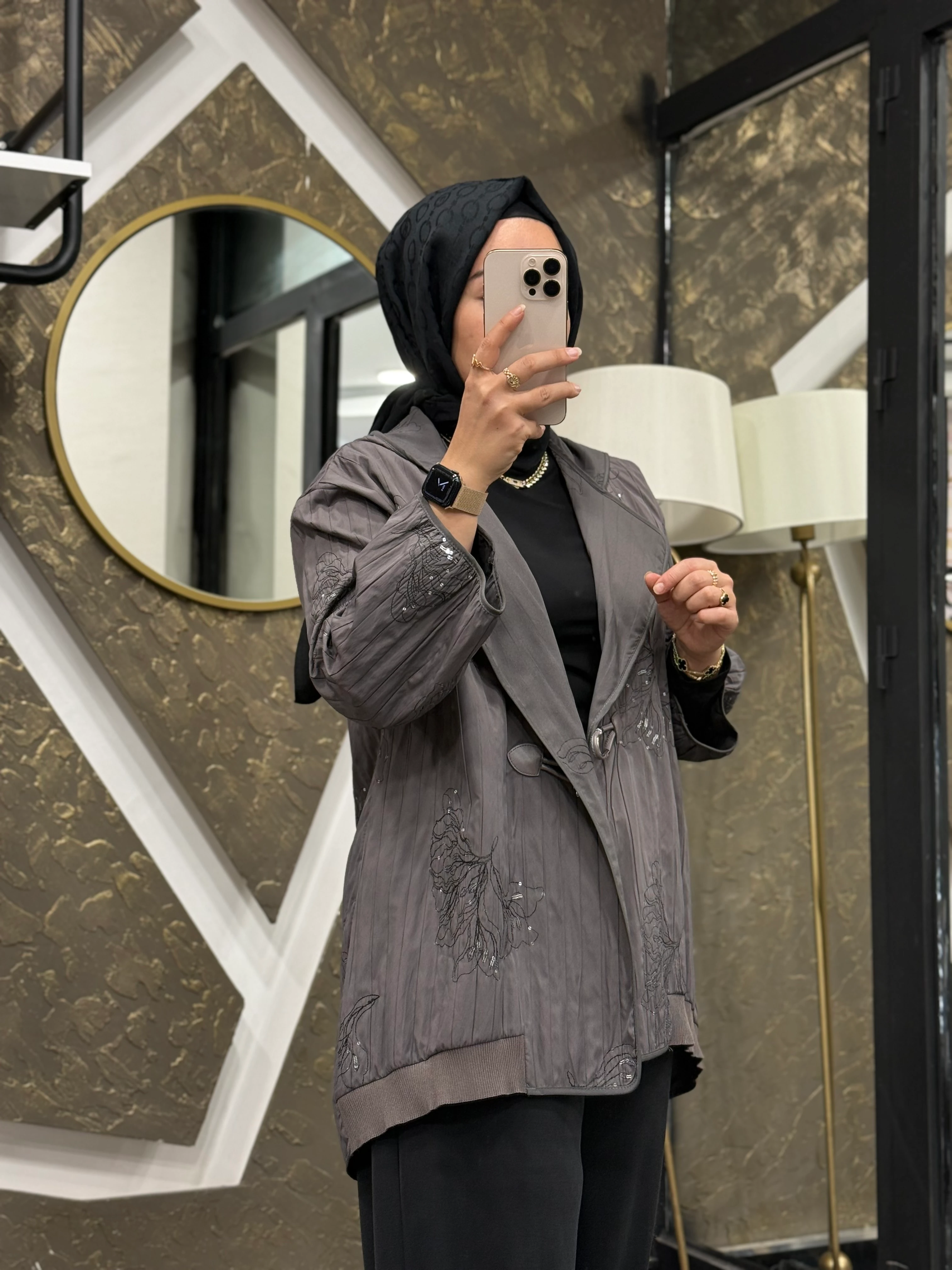 Ghisa Nakış Ve Payet İşlemeli Kapüşonlu Ceket 3197