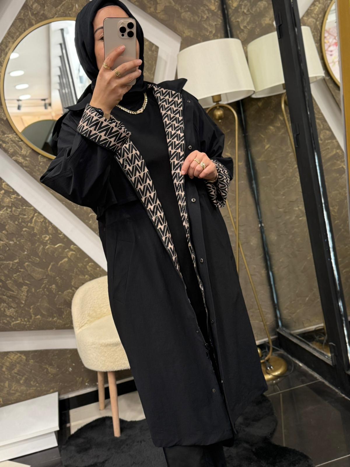 NUSS 6033 TRENÇKOT KAP - SİYAH