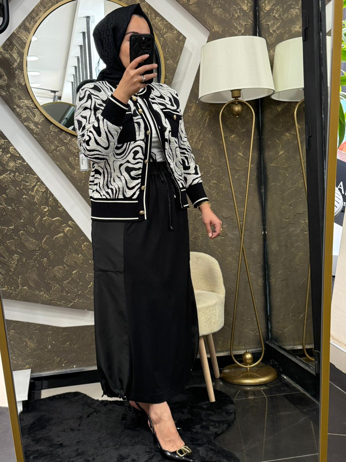 GHİSA 3224 ZEBRA DESEN HIRKA