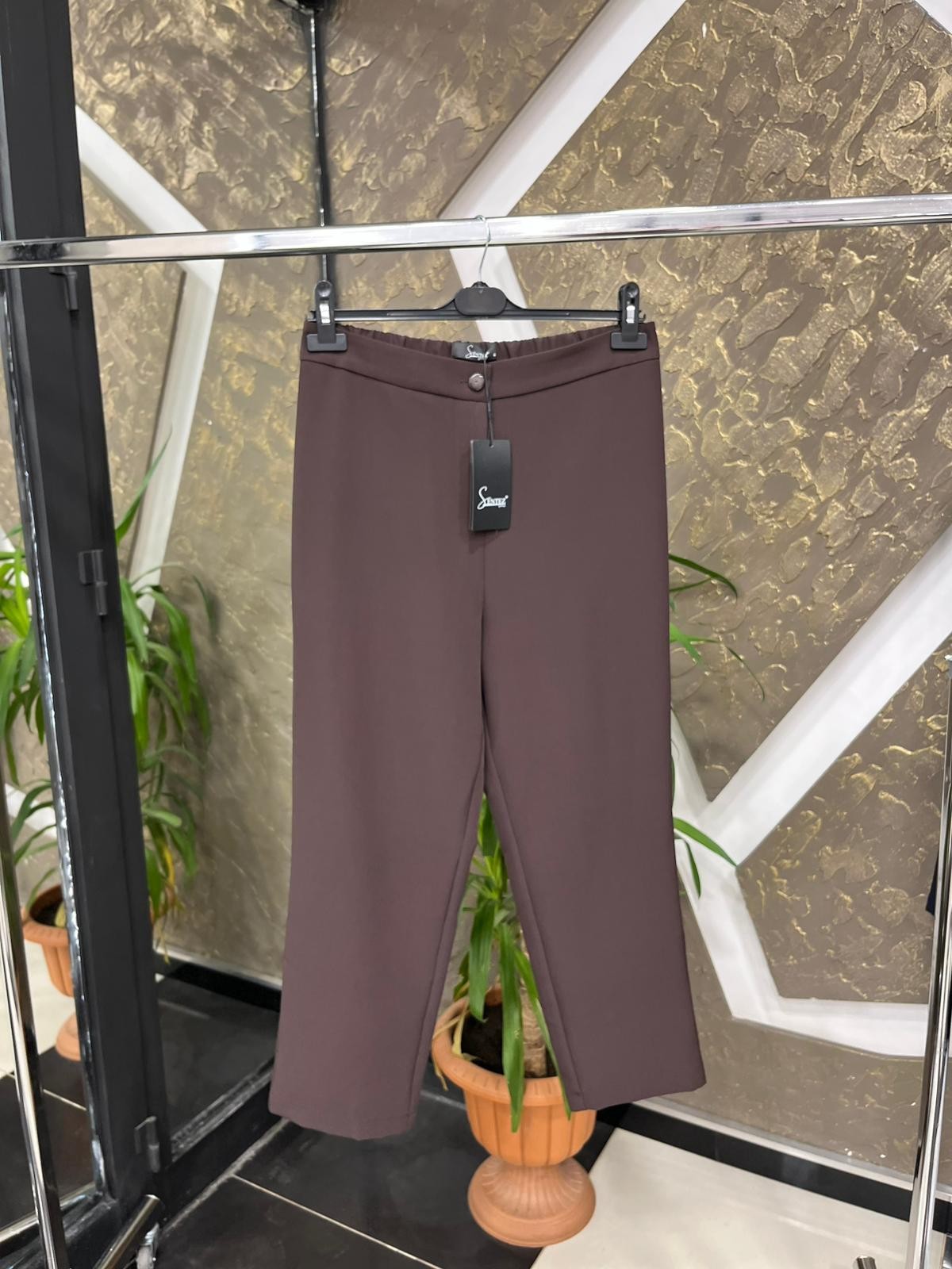 SENTEZ 5405 TEK DÜĞME RAHAT PANTOLON - KAHVE