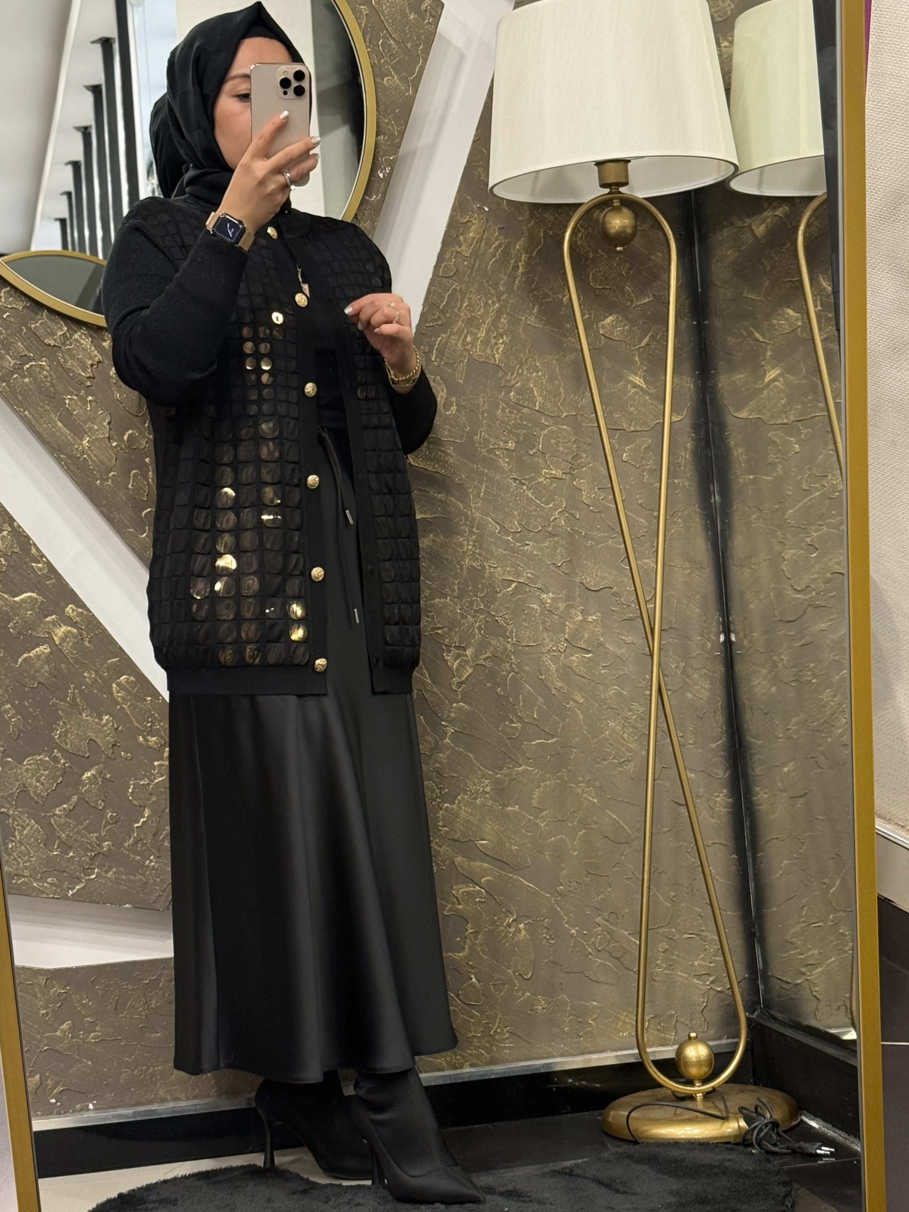 GHİSA 3027 PUL DETAYLI TRİKO CEKET - SİYAH