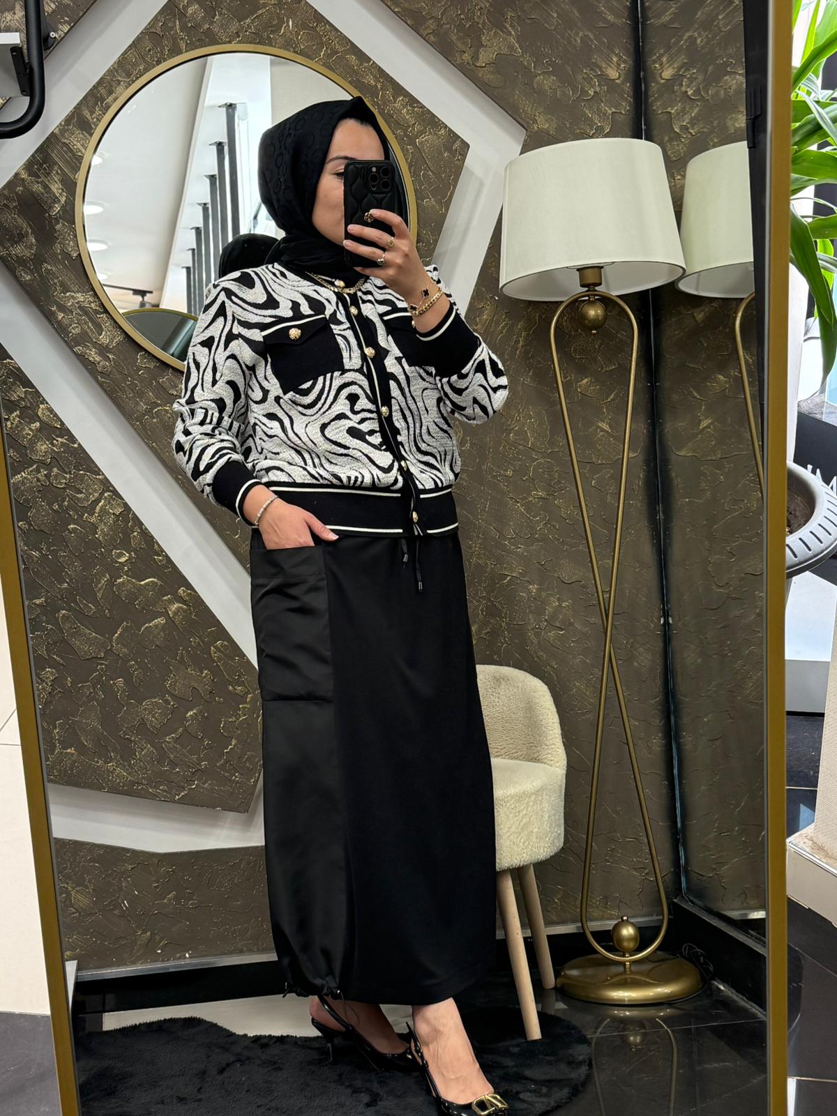 GHİSA 3224 ZEBRA DESEN HIRKA