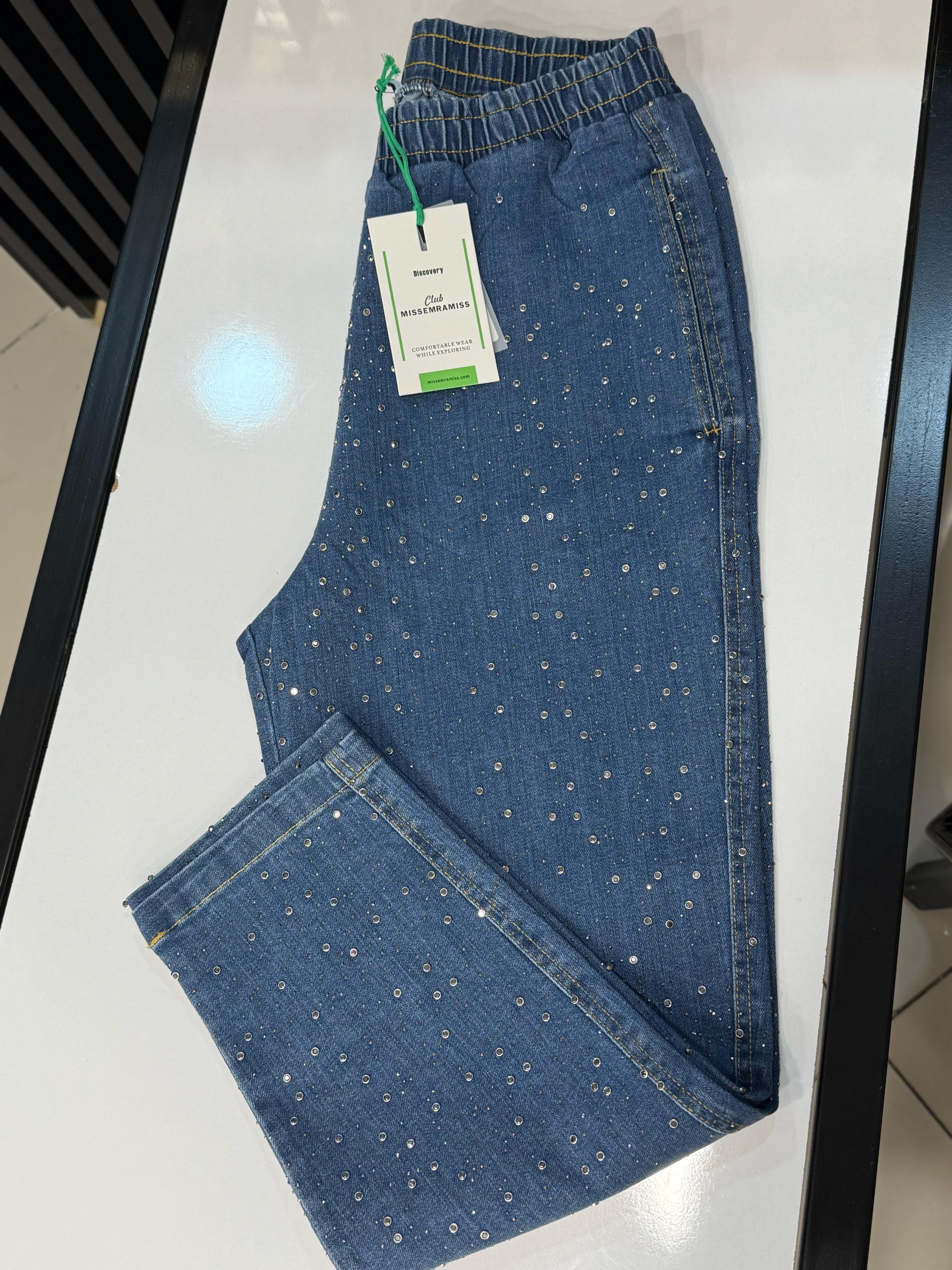 MİSSEMRAMİSS 4810 DENİM TAŞLI PANTOLON  - Kot