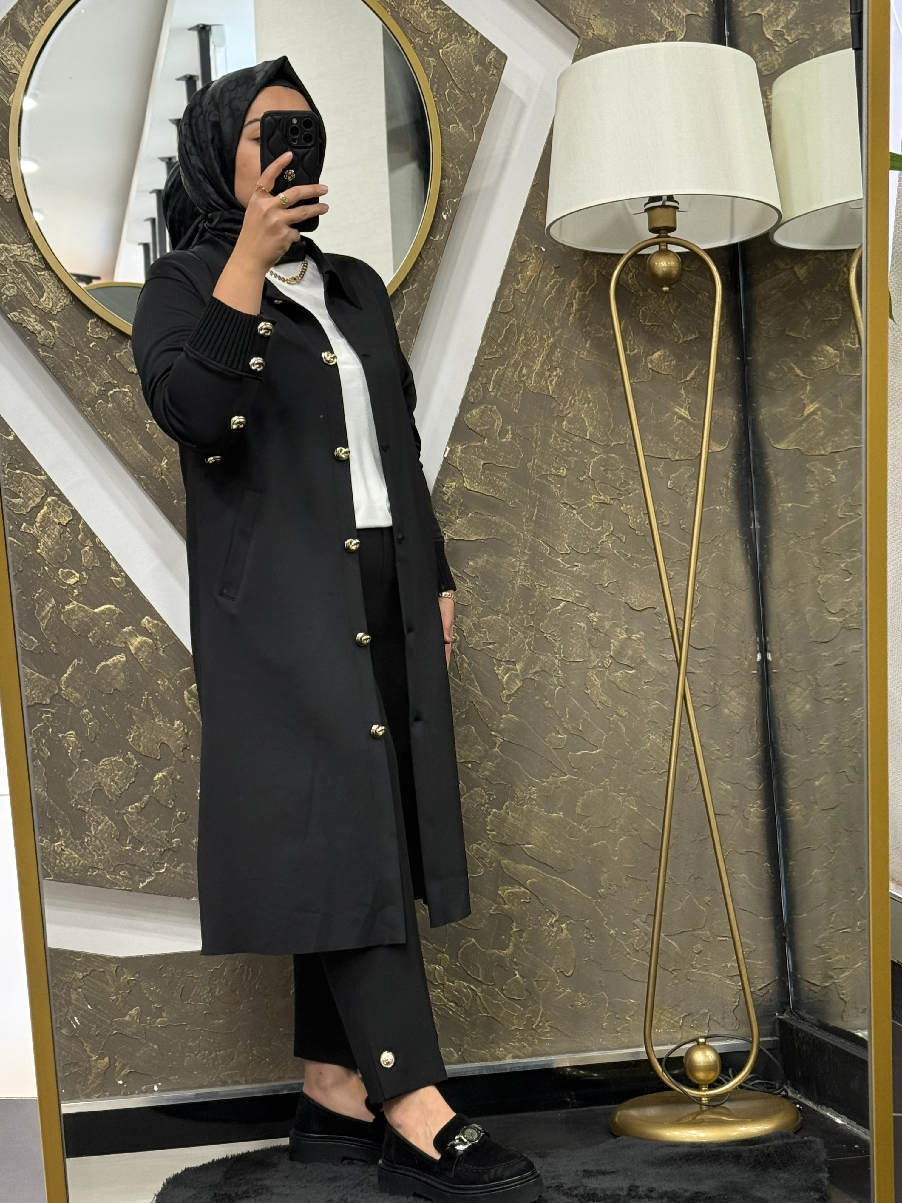 MISSEMRAMISS 4940 DÜĞME DETAY SCUBA KAP  - SİYAH