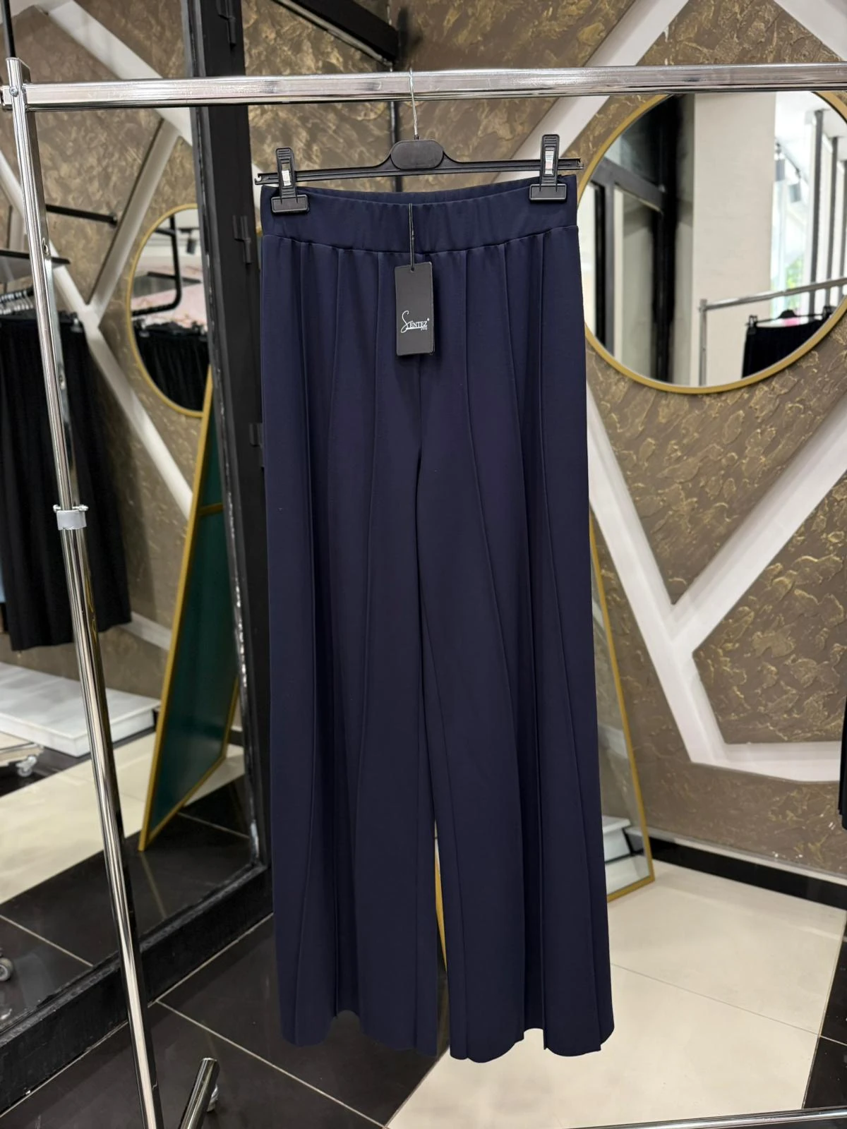 SENTEZ 5612 LİORA GENİŞ PAÇAÖRME PANTOLON - LACİVERT