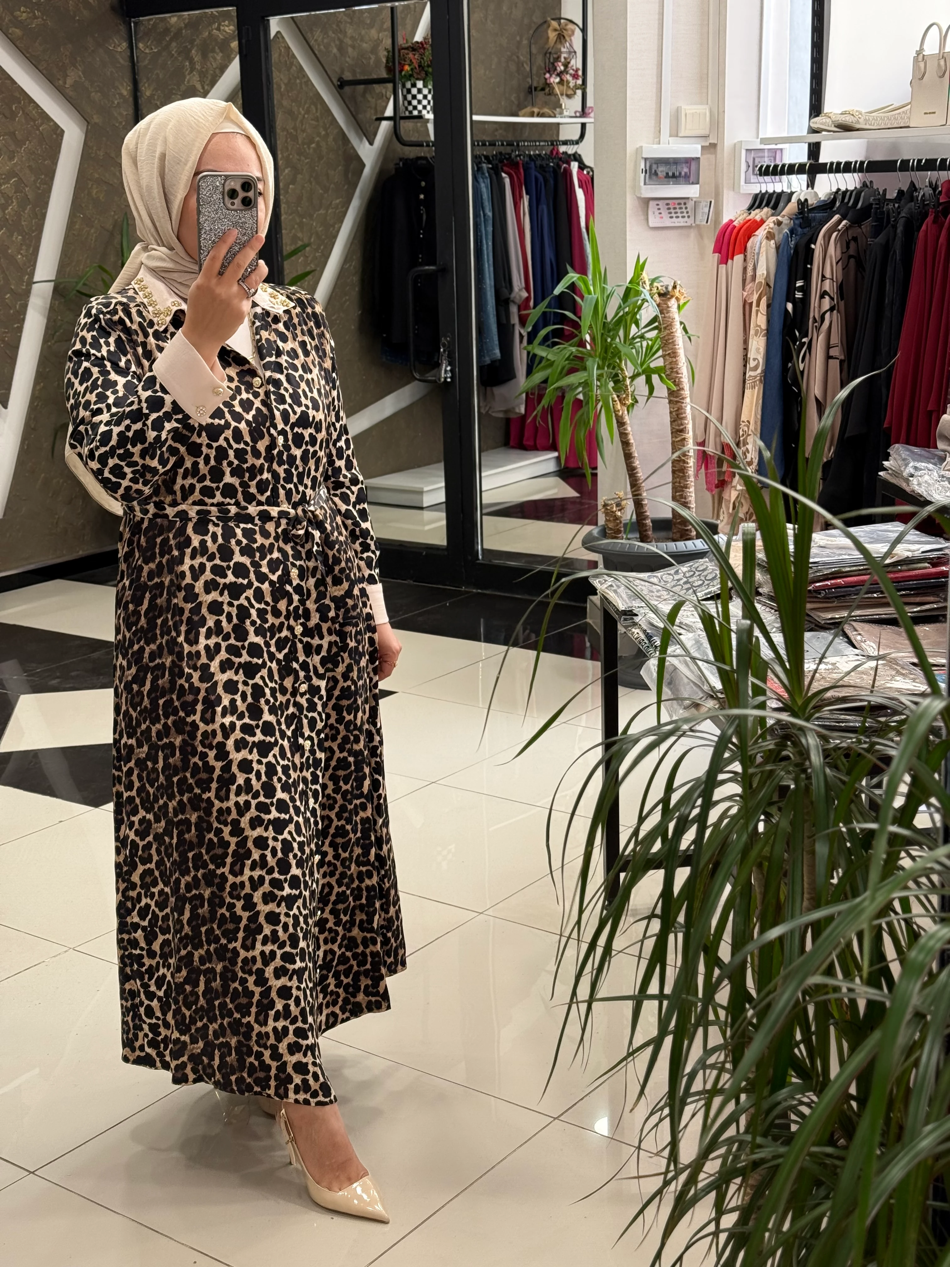 GHİSA 4925 BELİ KUŞAKLI ELBİSE