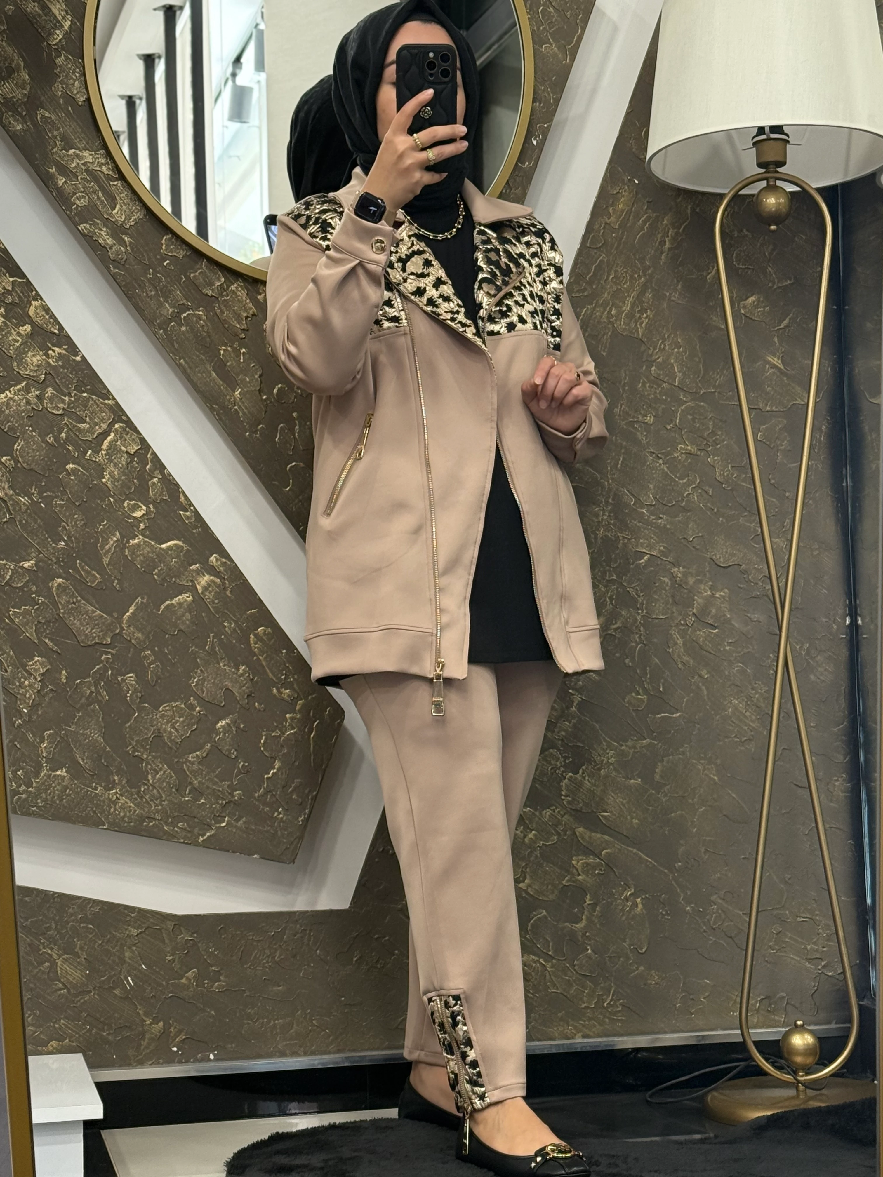 MİSSEMRAMİSS 5040 JAKAR GARNİ BIKER TAKIM - BEJ