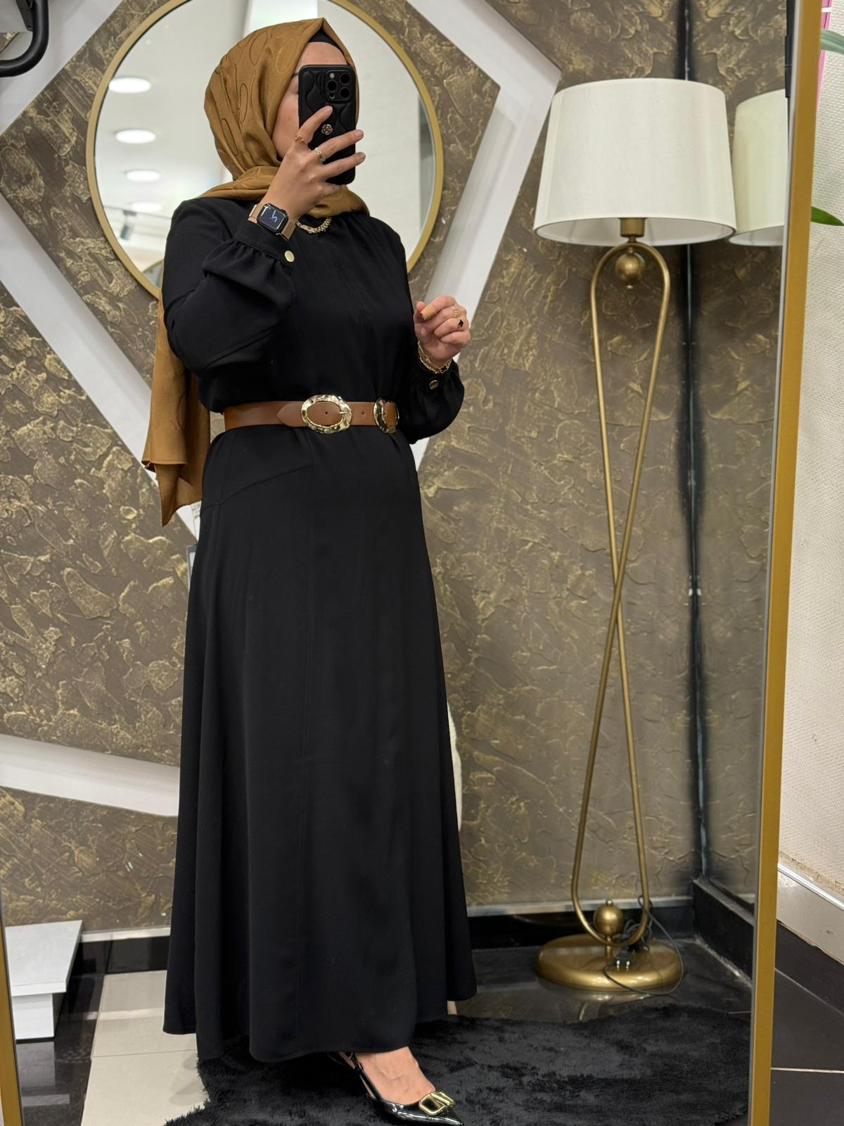 MİSSEMRAMİSS 4907 AVORİO ELBİSE - SİYAH