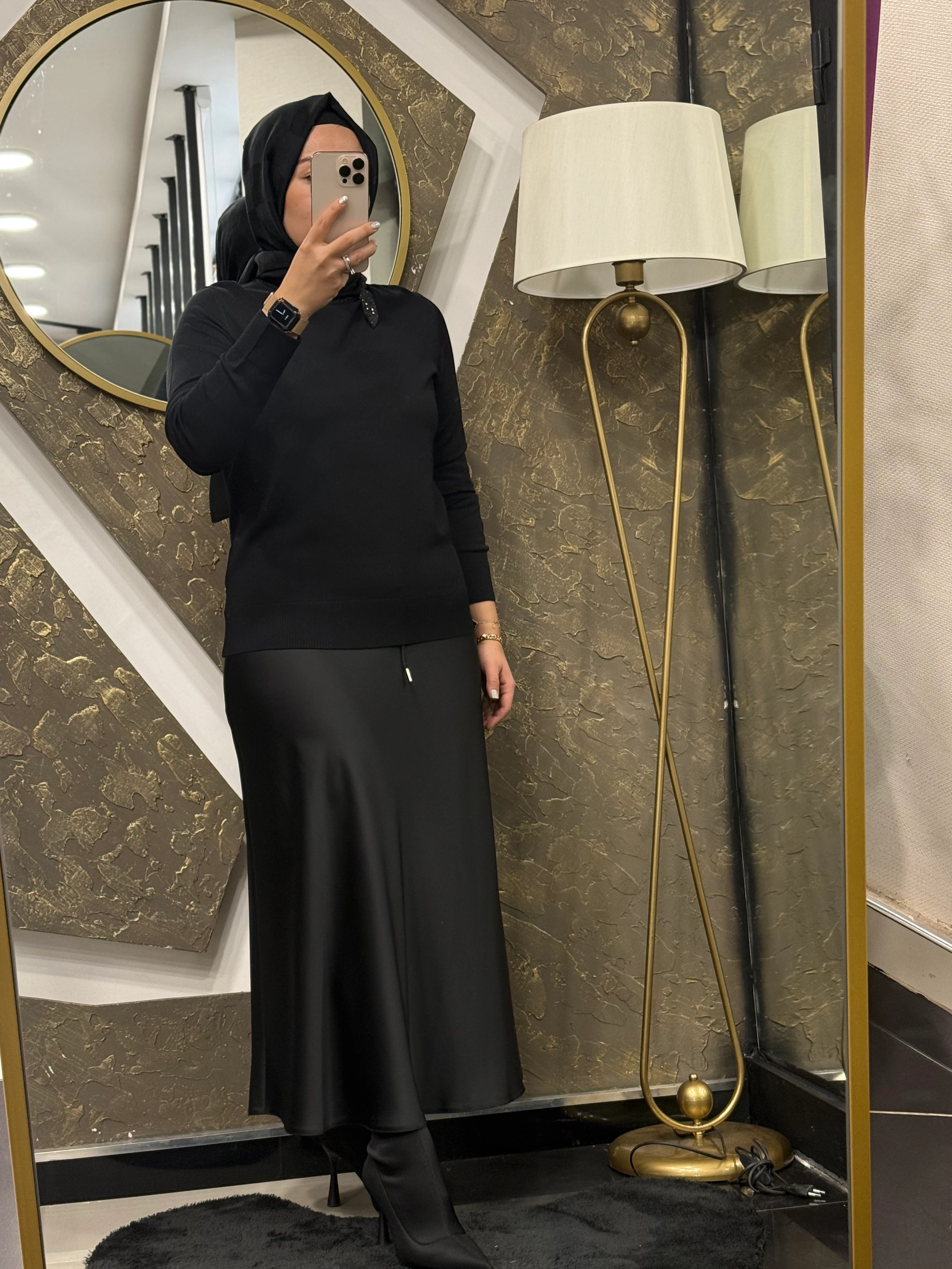 GHİSA 4186 YAKASI BAĞLAMA DETAYLI TUNİK - SİYAH